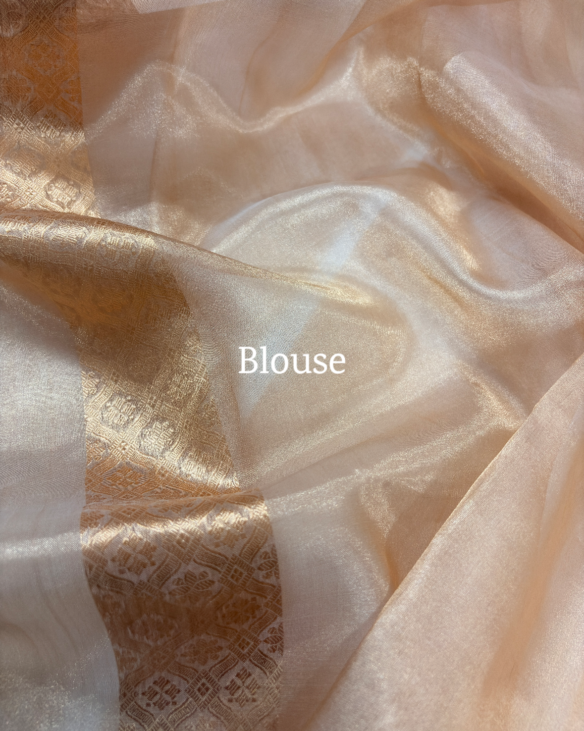 Champagne-Gold Pure Tissue Silk Meenakaari Banarasi Saree