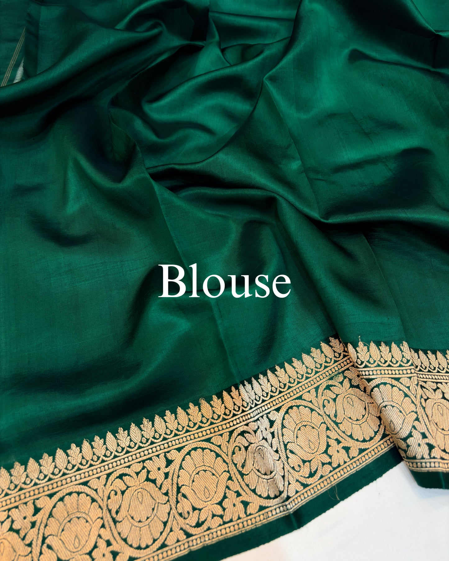 Emerald-Green Pure Mango Silk Chand-Tara Banarasi Saree