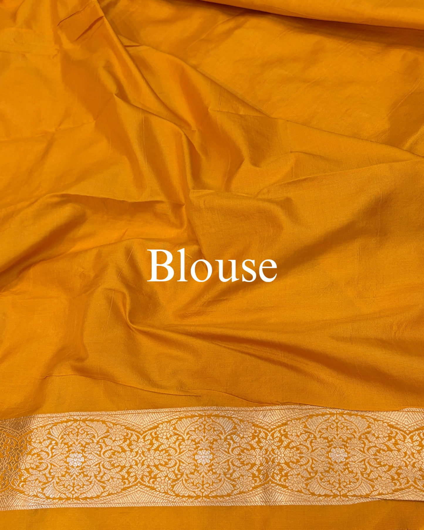 Mustard-Yellow Pure Katan Silk Alfi Banarasi Saree
