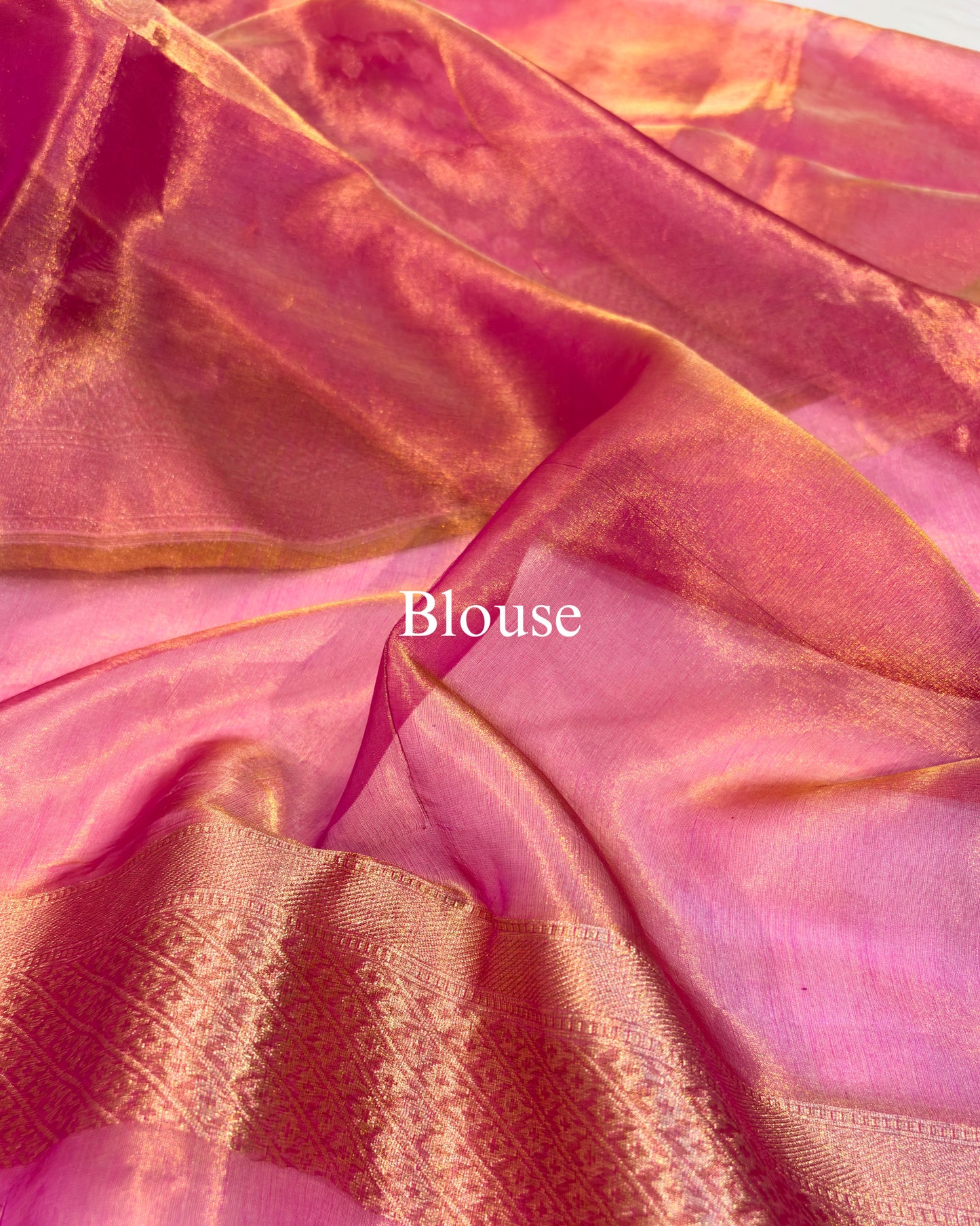 Fuchsia-Pink Pure Tissue Silk Jamdani Banarasi Saree