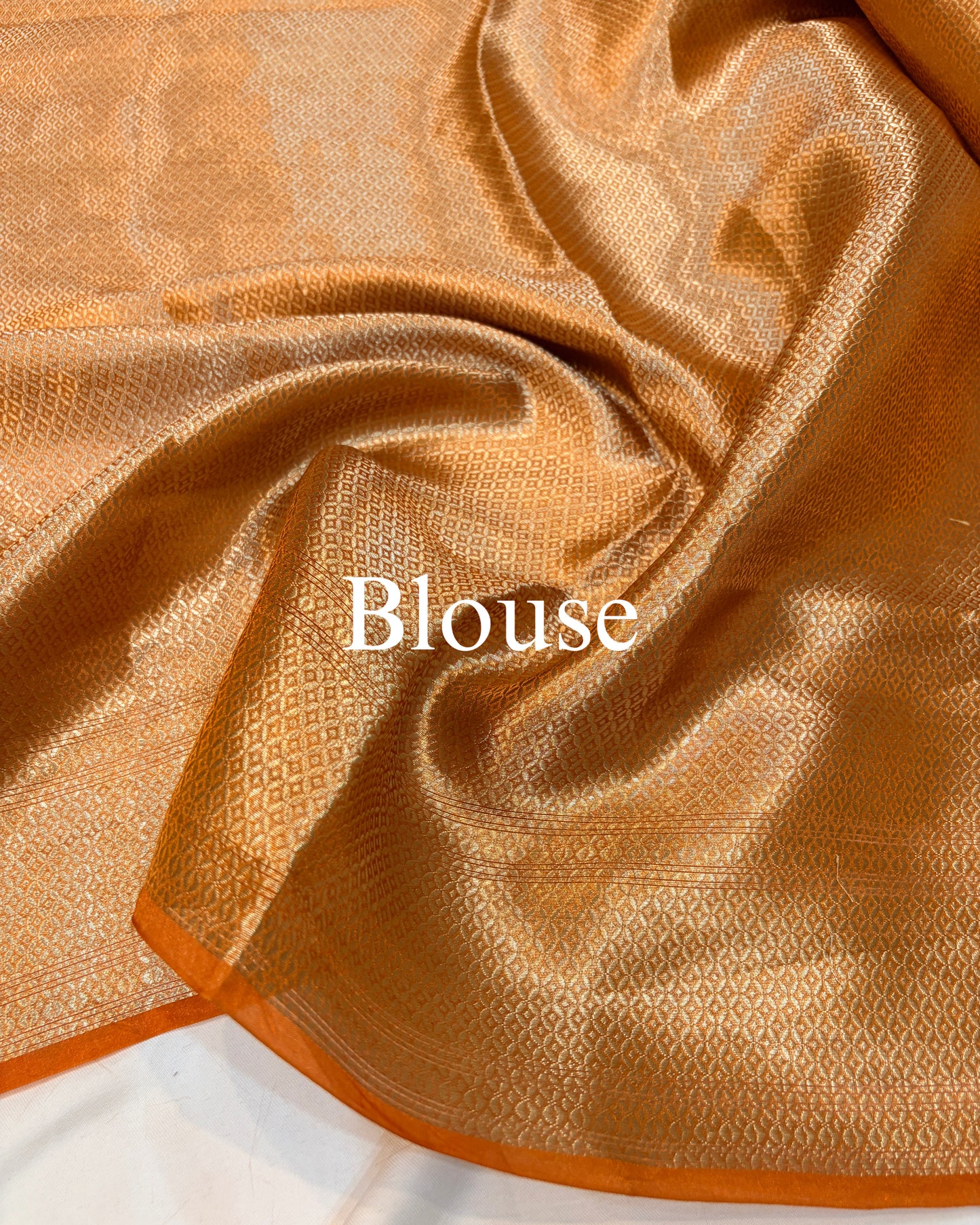 Burnt-Orange Pure Tissue Silk Zardozi Banarasi Saree