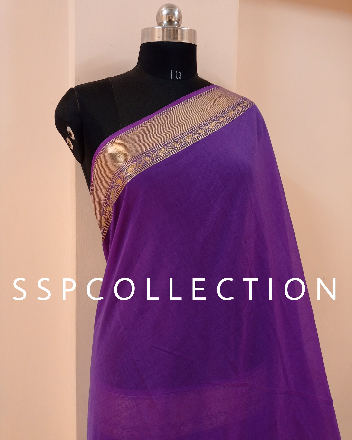 Puple Banarasi Premium Cotton Silk Saree