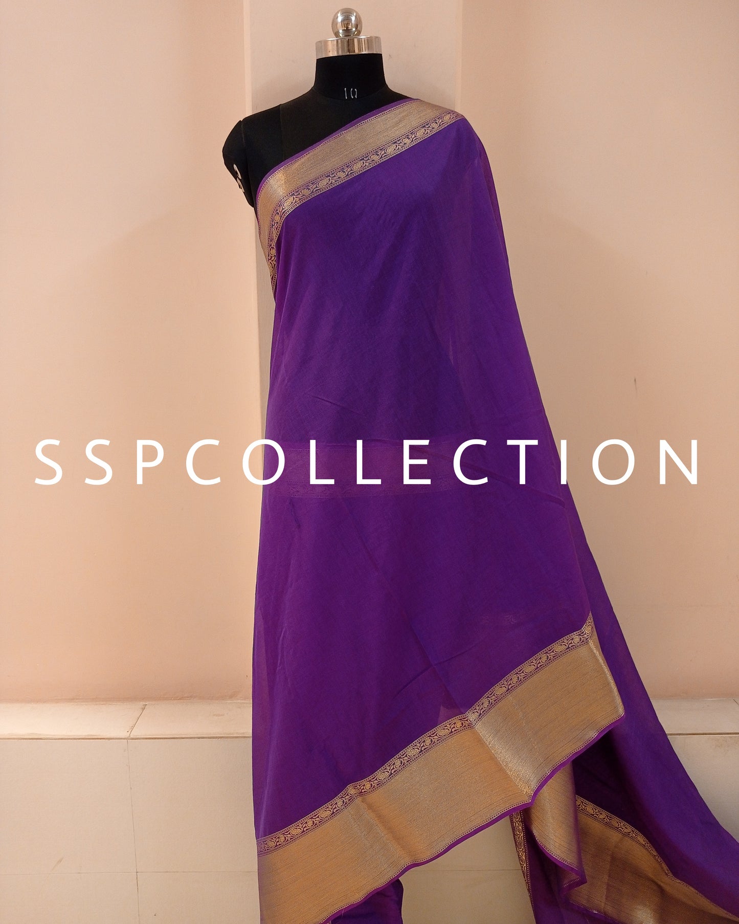 Puple Banarasi Premium Cotton Silk Saree