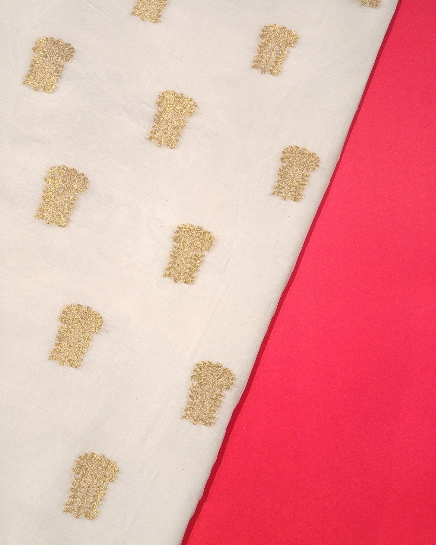 White Banarasi Cotton Fabic