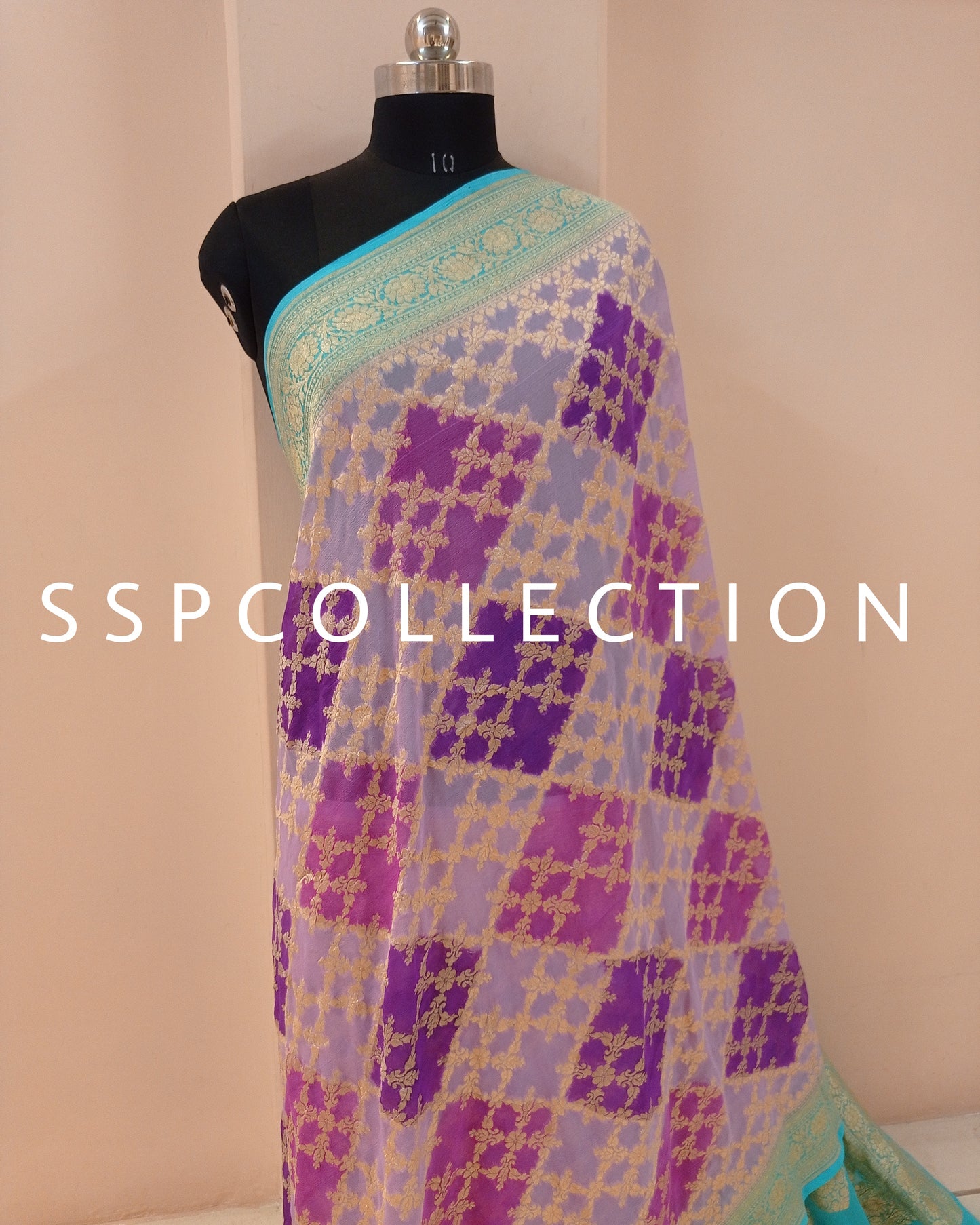 Lavender Banarasi Pure Georgette Saree