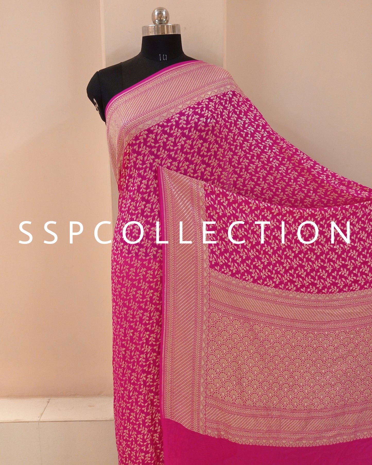 Pink Banarasi Pure Georgette Tanchoi Saree