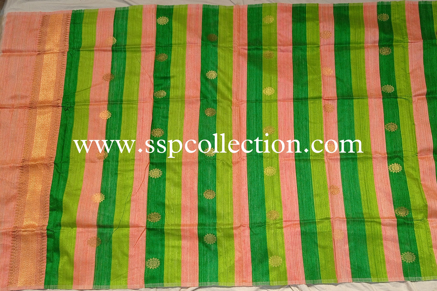 Peach Banarasi Pure Dupion Silk Dupatta