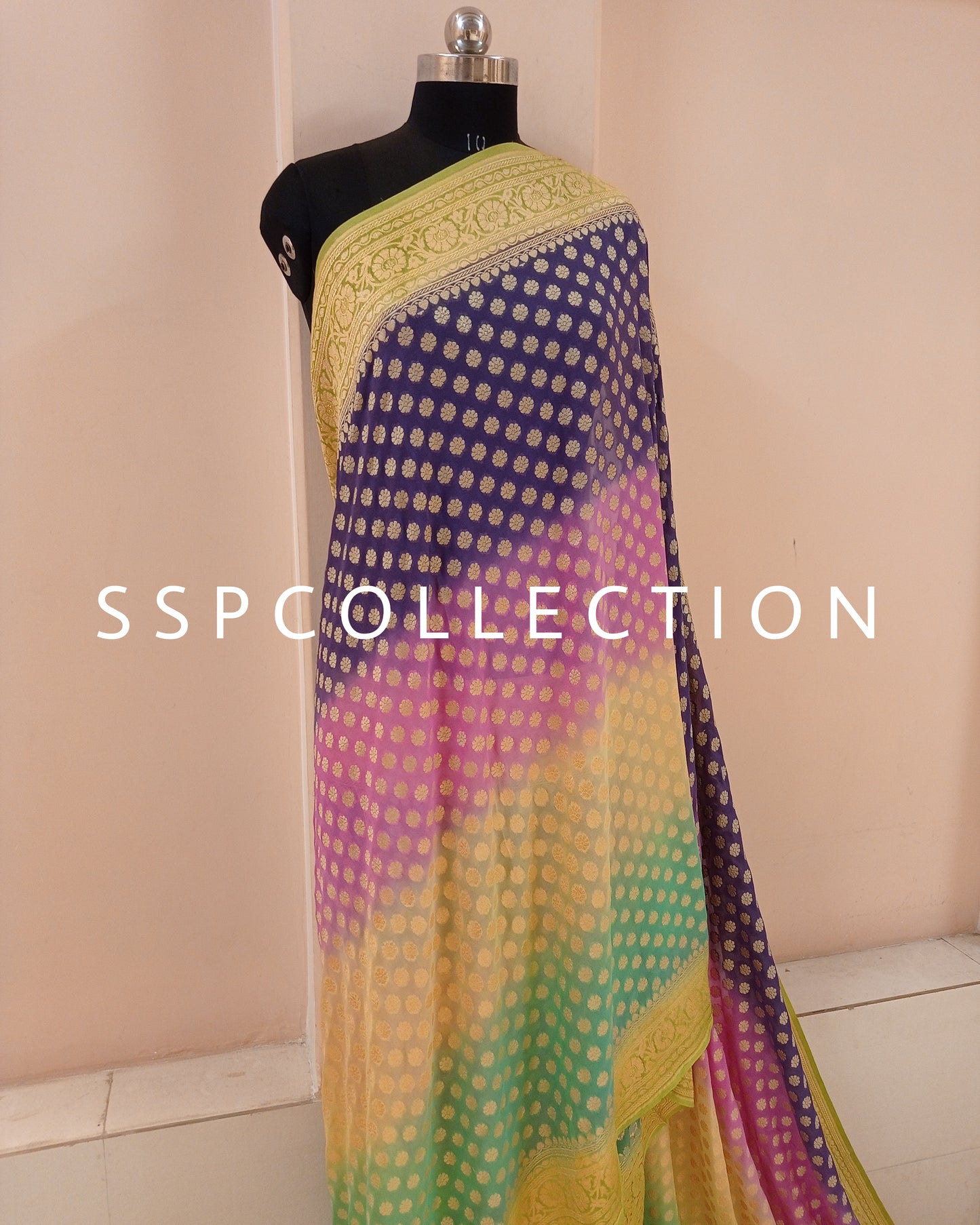 Ombre Dye Banarasi Pure Georgette Saree