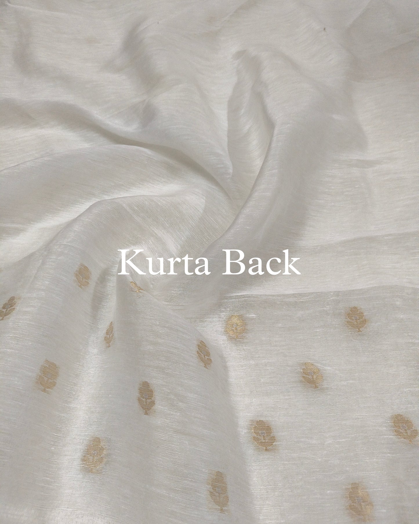 White Banarasi Pure Linen Suit Set
