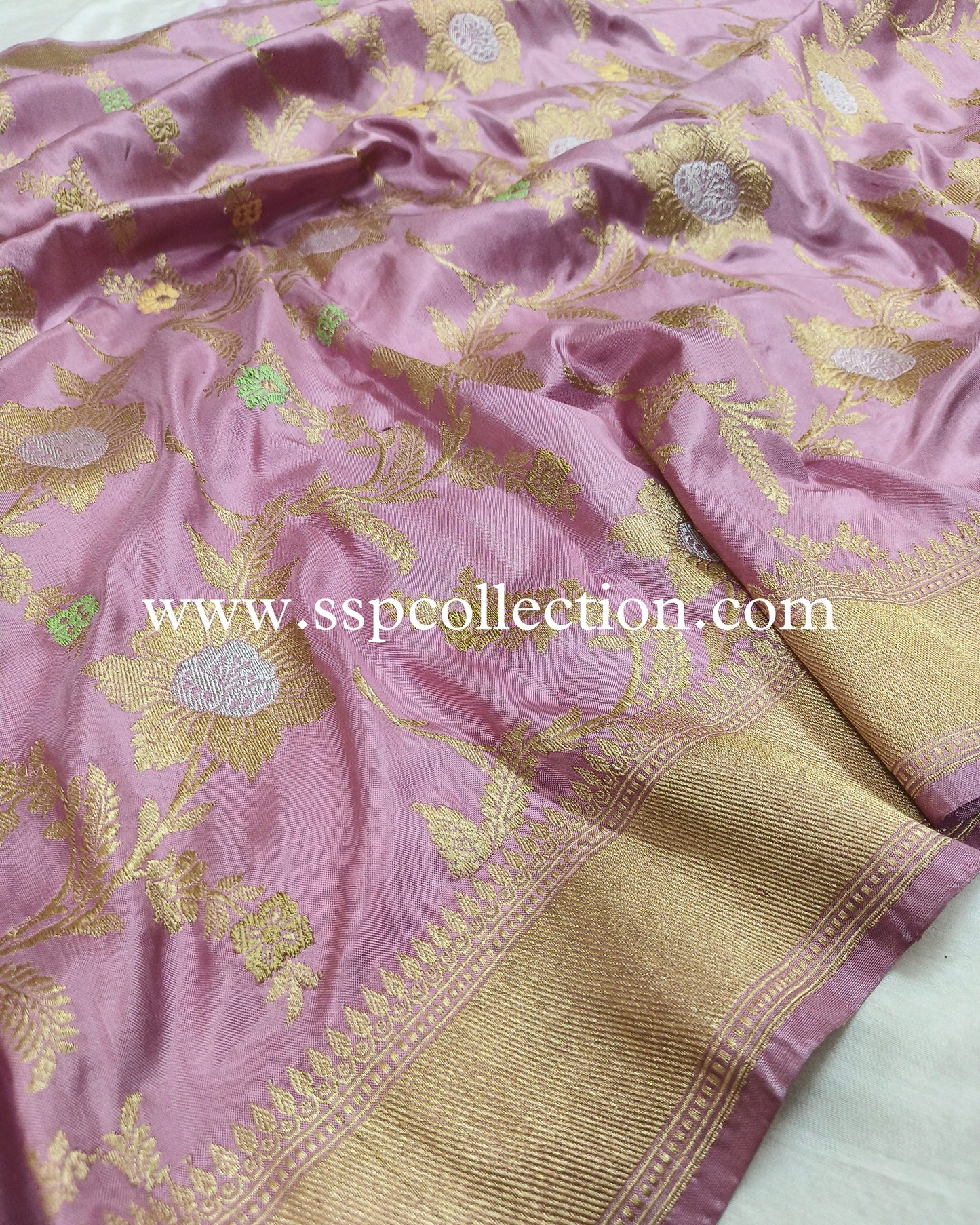 Light-Lilac Banarasi Pure Katan Silk Ektara Dupatta