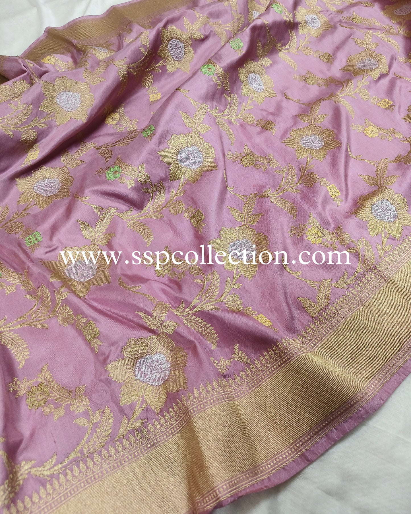 Light-Lilac Banarasi Pure Katan Silk Ektara Dupatta