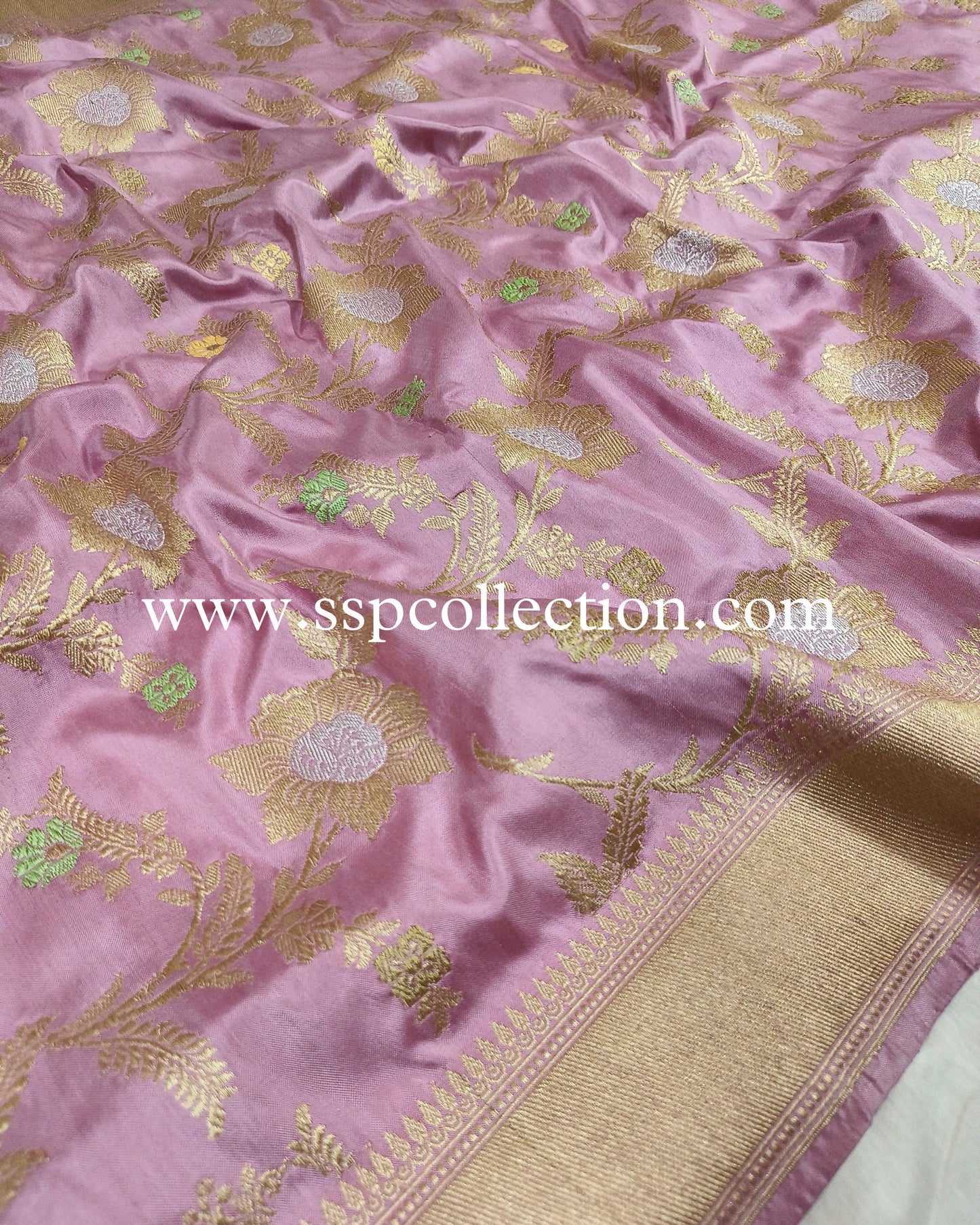 Light-Lilac Banarasi Pure Katan Silk Ektara Dupatta