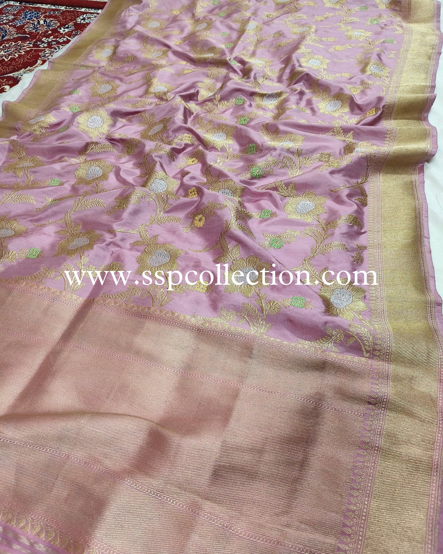 Light-Lilac Banarasi Pure Katan Silk Ektara Dupatta