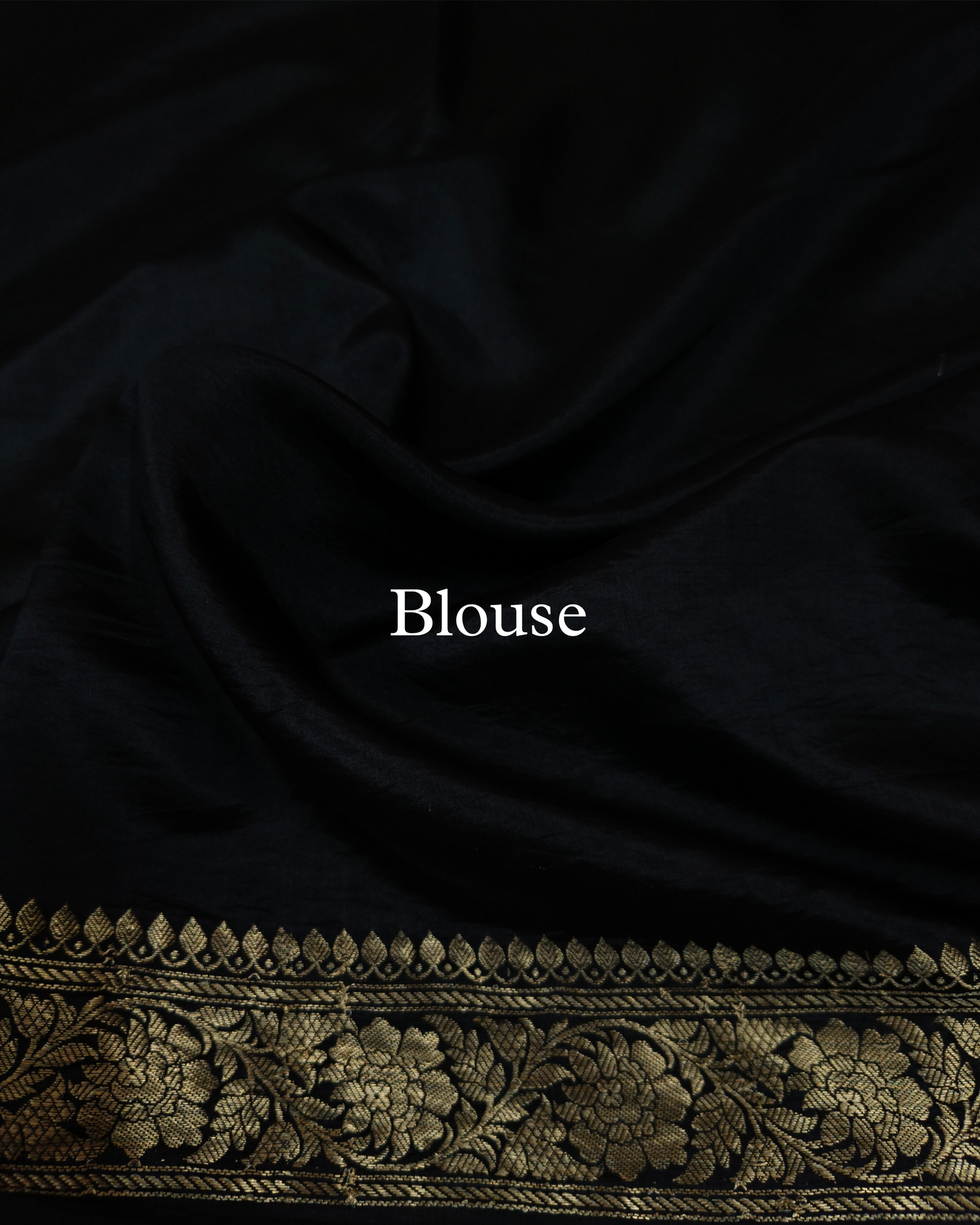 Black Pure Mango Silk Banarasi Saree