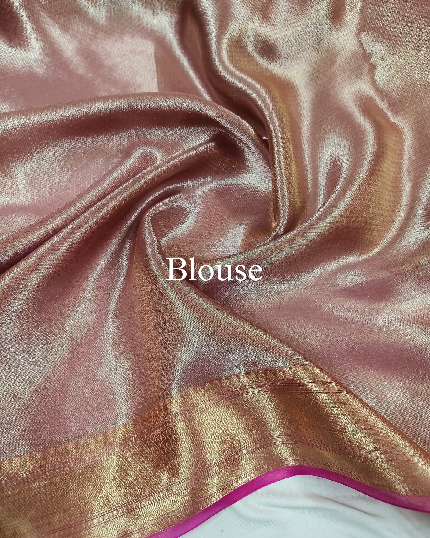 Fuchsia-Pink Pure Molten Tissue Silk Brocade Banarasi Saree
