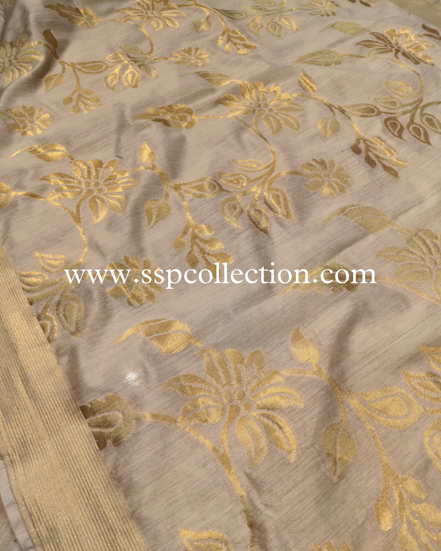 Beige Banarasi Pure Moonga Silk Dupatta