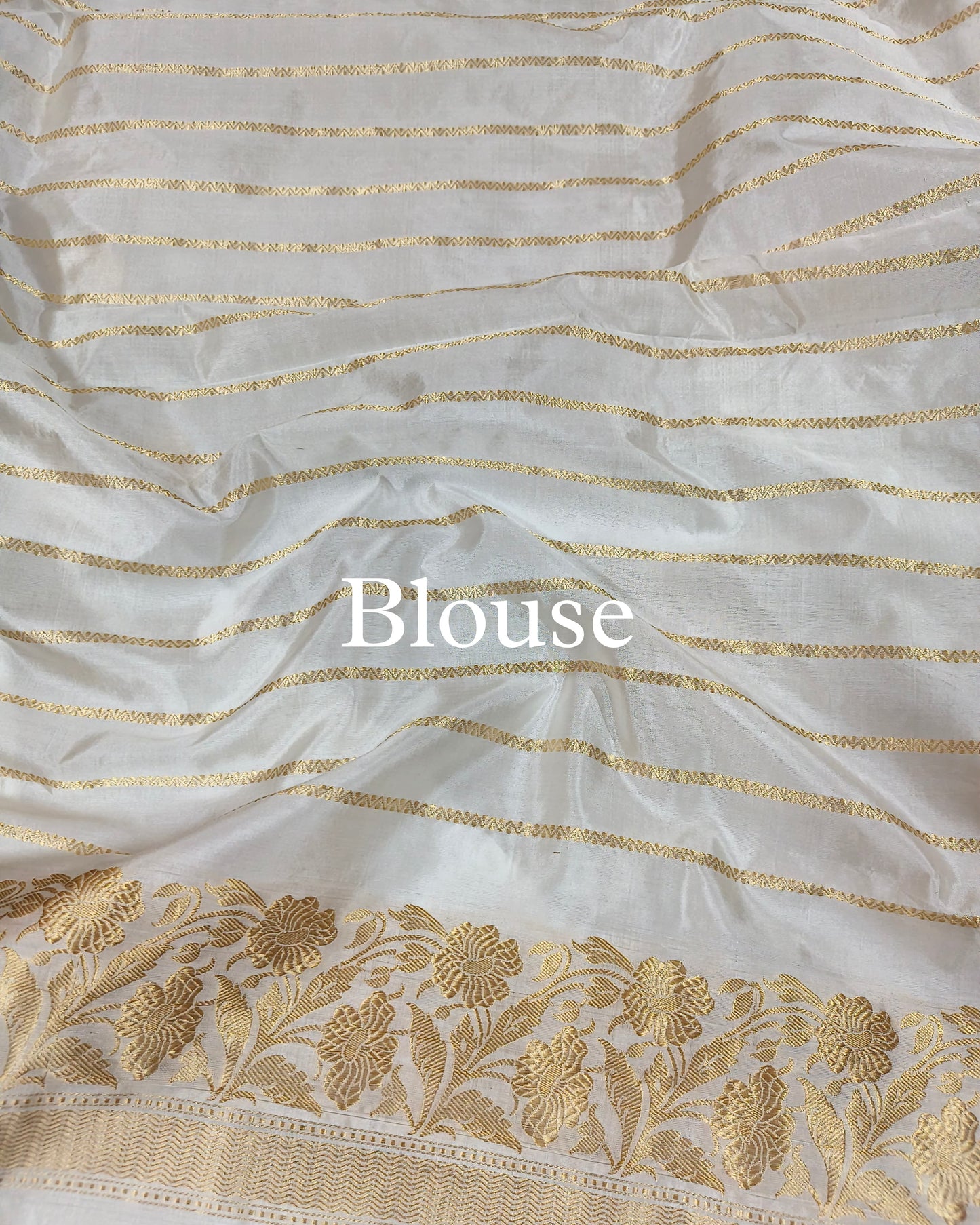 White Pure Mango Silk Banarasi Saree