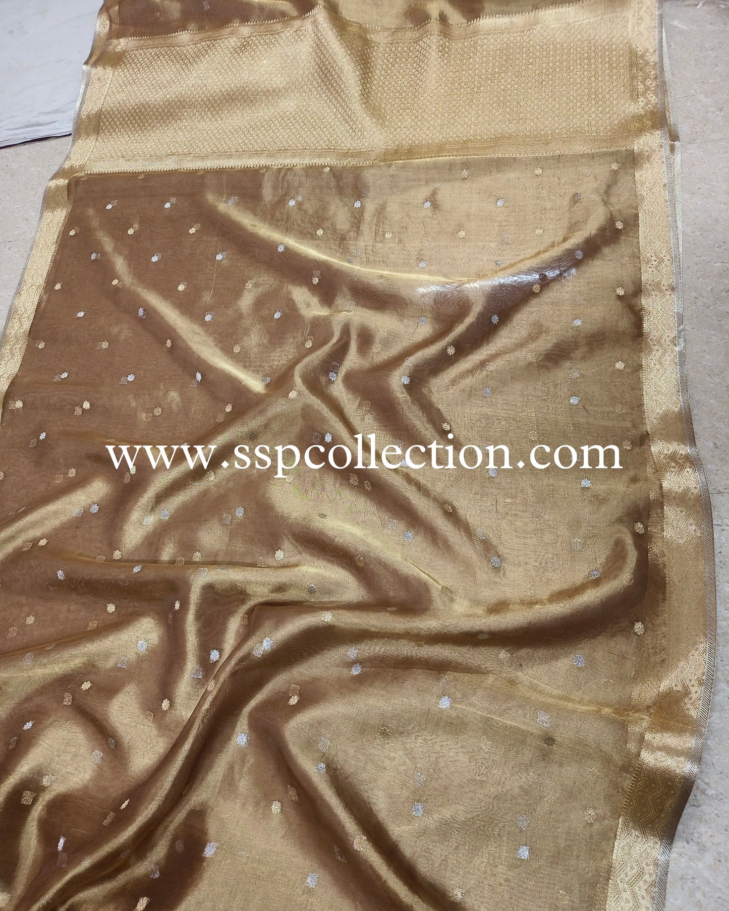 Brown Pure Tissue Silk Banarasi Saree