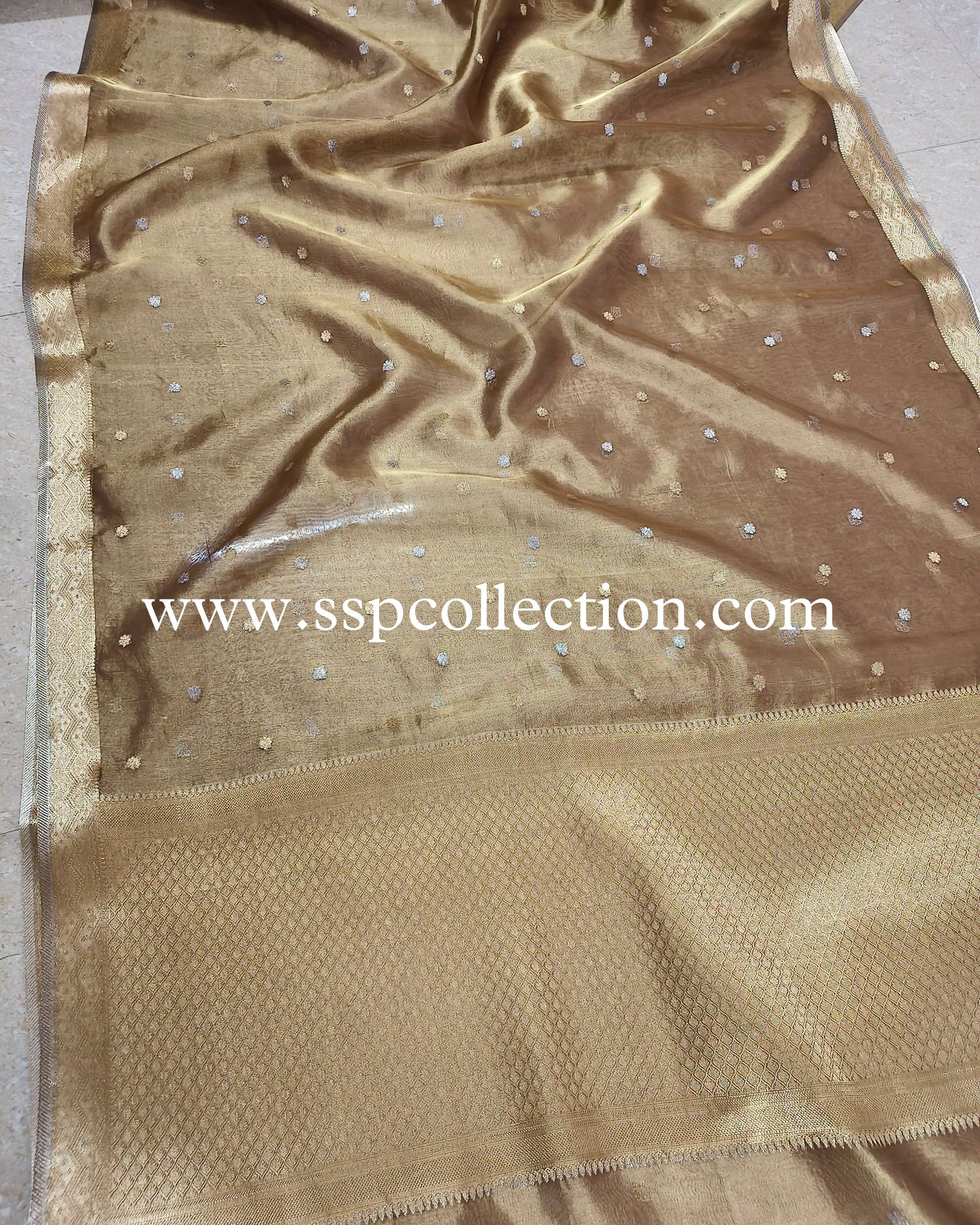 Brown Pure Tissue Silk Banarasi Saree