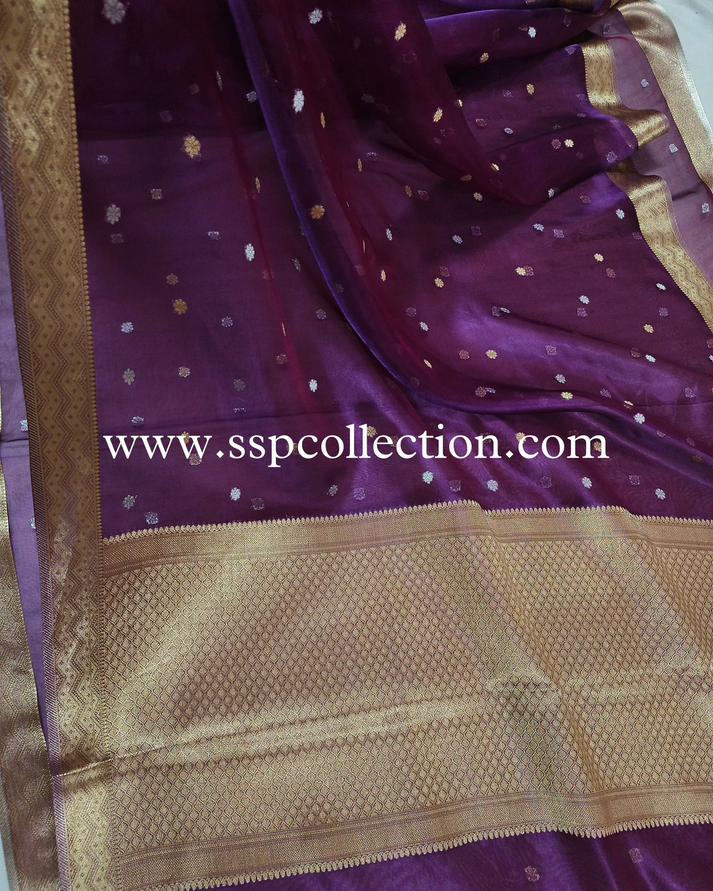 Dhoop-Chaao Pure Tissue Silk Banarasi Saree