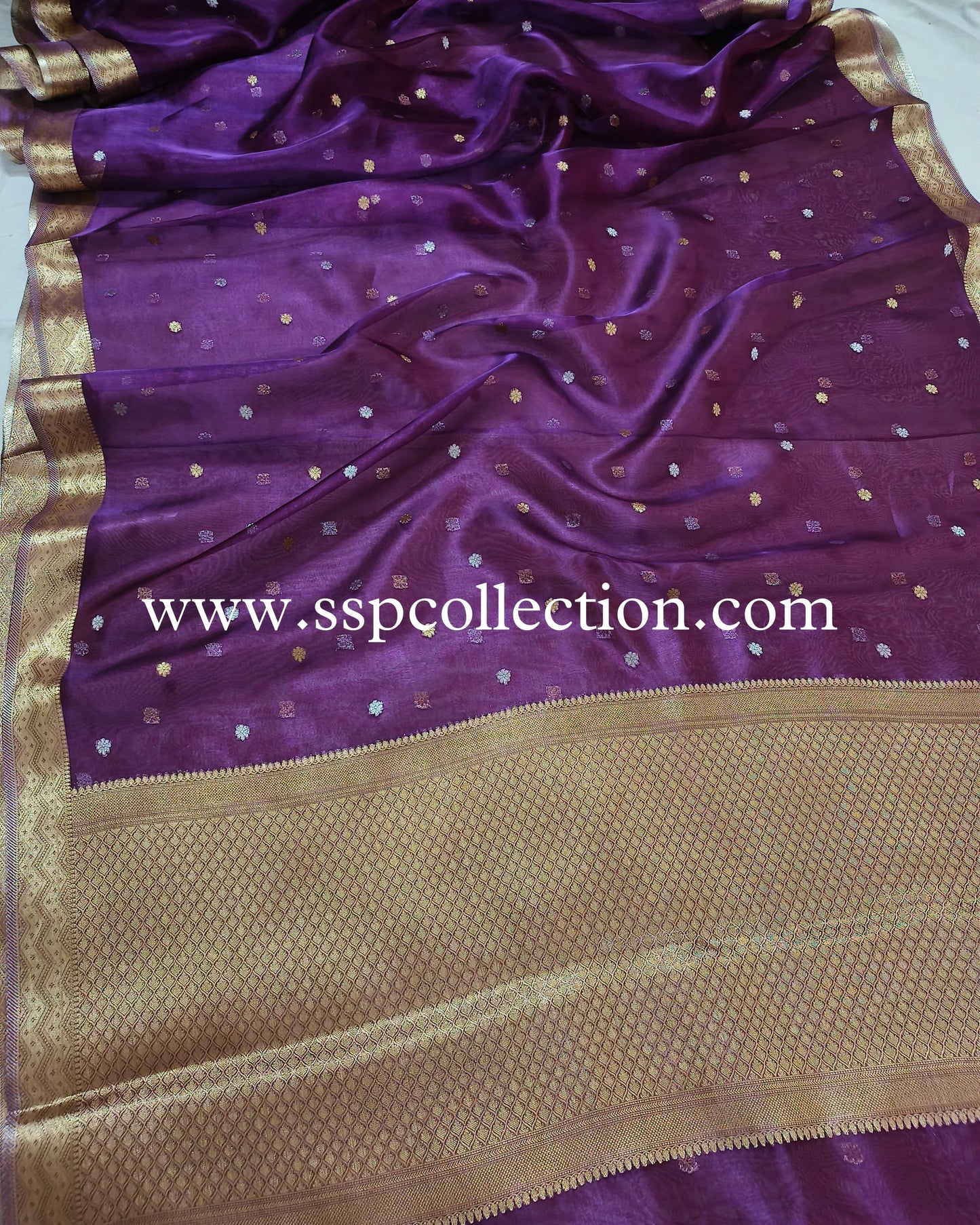 Dhoop-Chaao Pure Tissue Silk Banarasi Saree