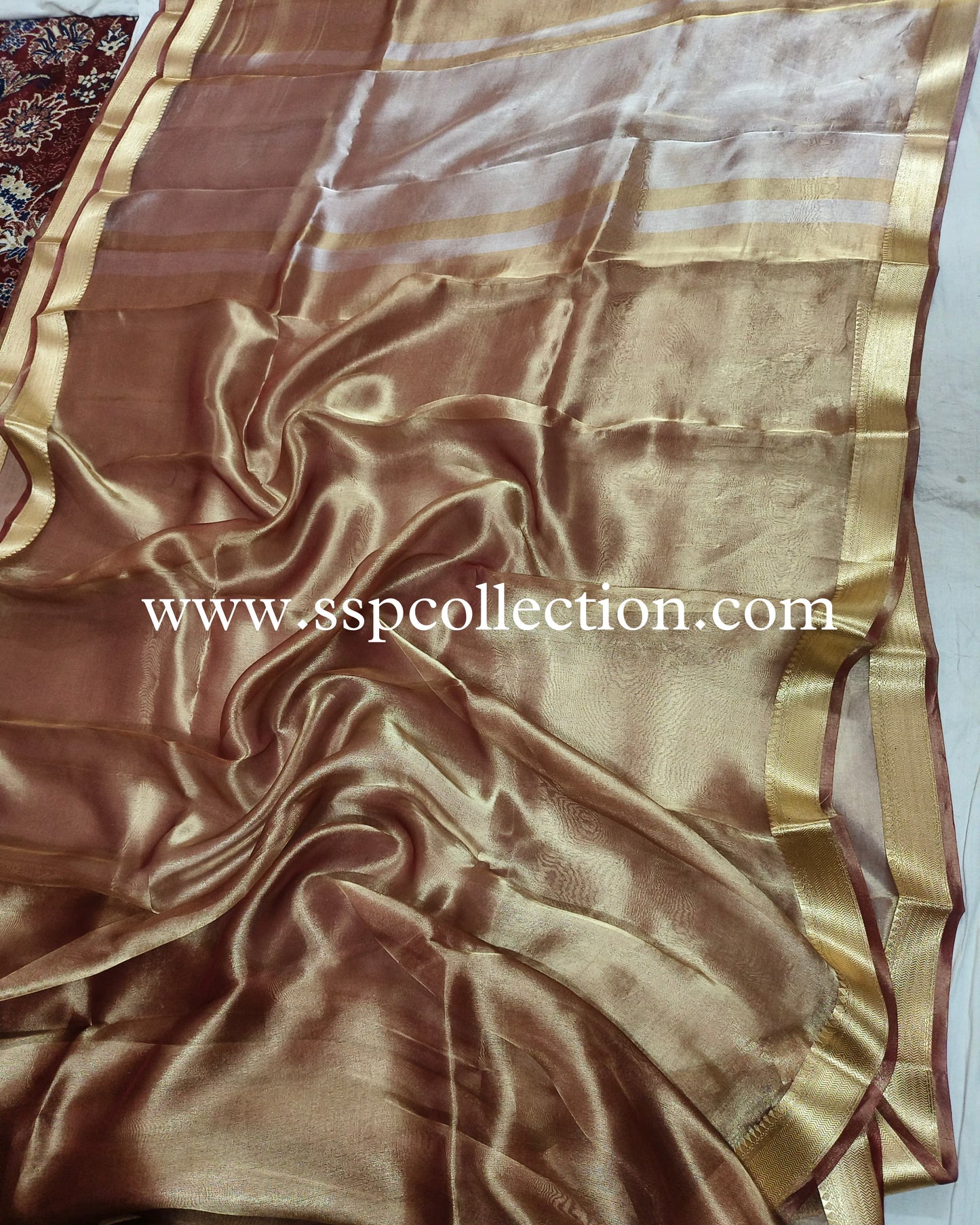 Wine Pure Tissue Silk Banarasi Saree