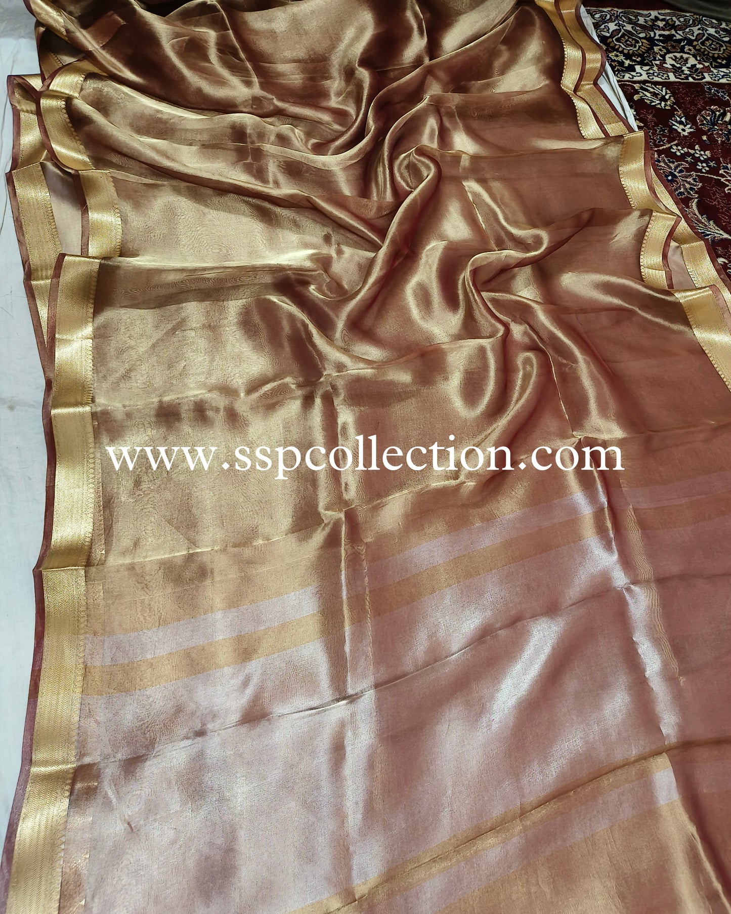 Wine Pure Tissue Silk Banarasi Saree