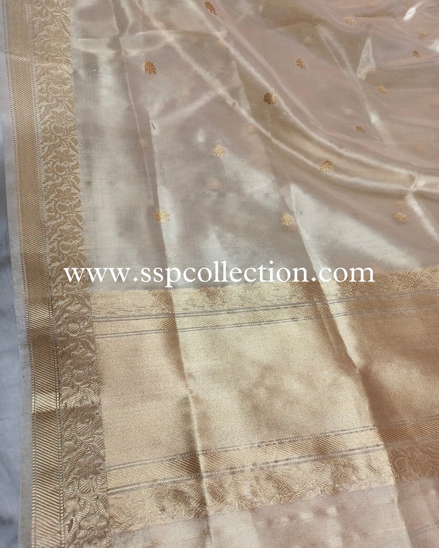 Gold Pure Tissue Silk Banarasi Dupatta