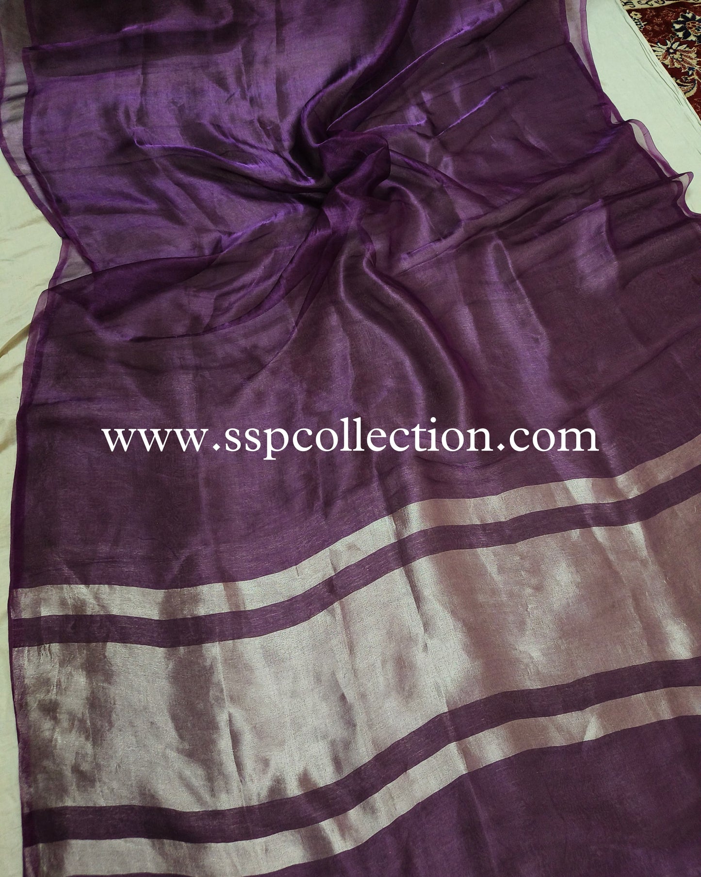 Purple Pure Tissue Silk Saree
