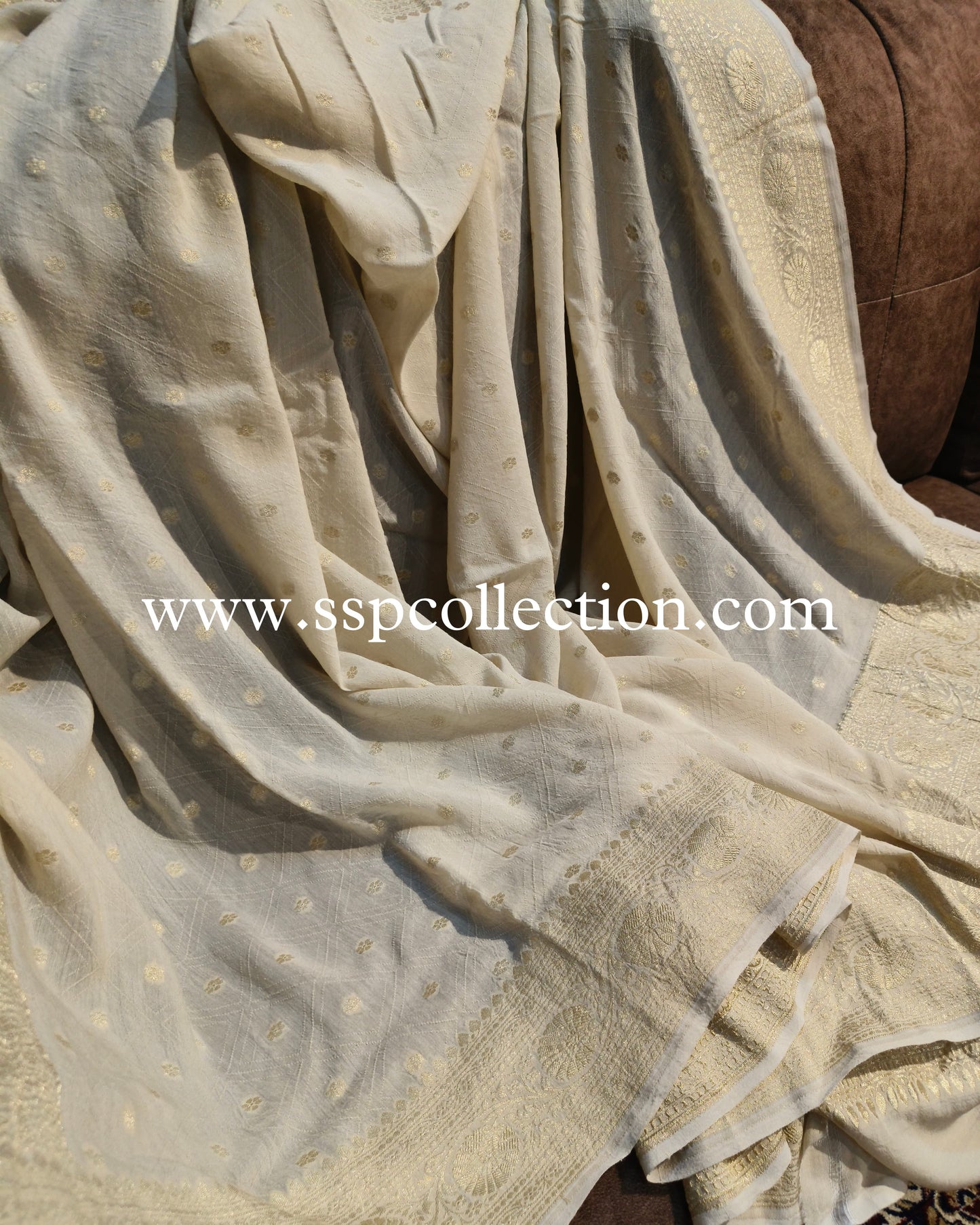 Ivory Pure Moonga Silk Banarasi Dupatta