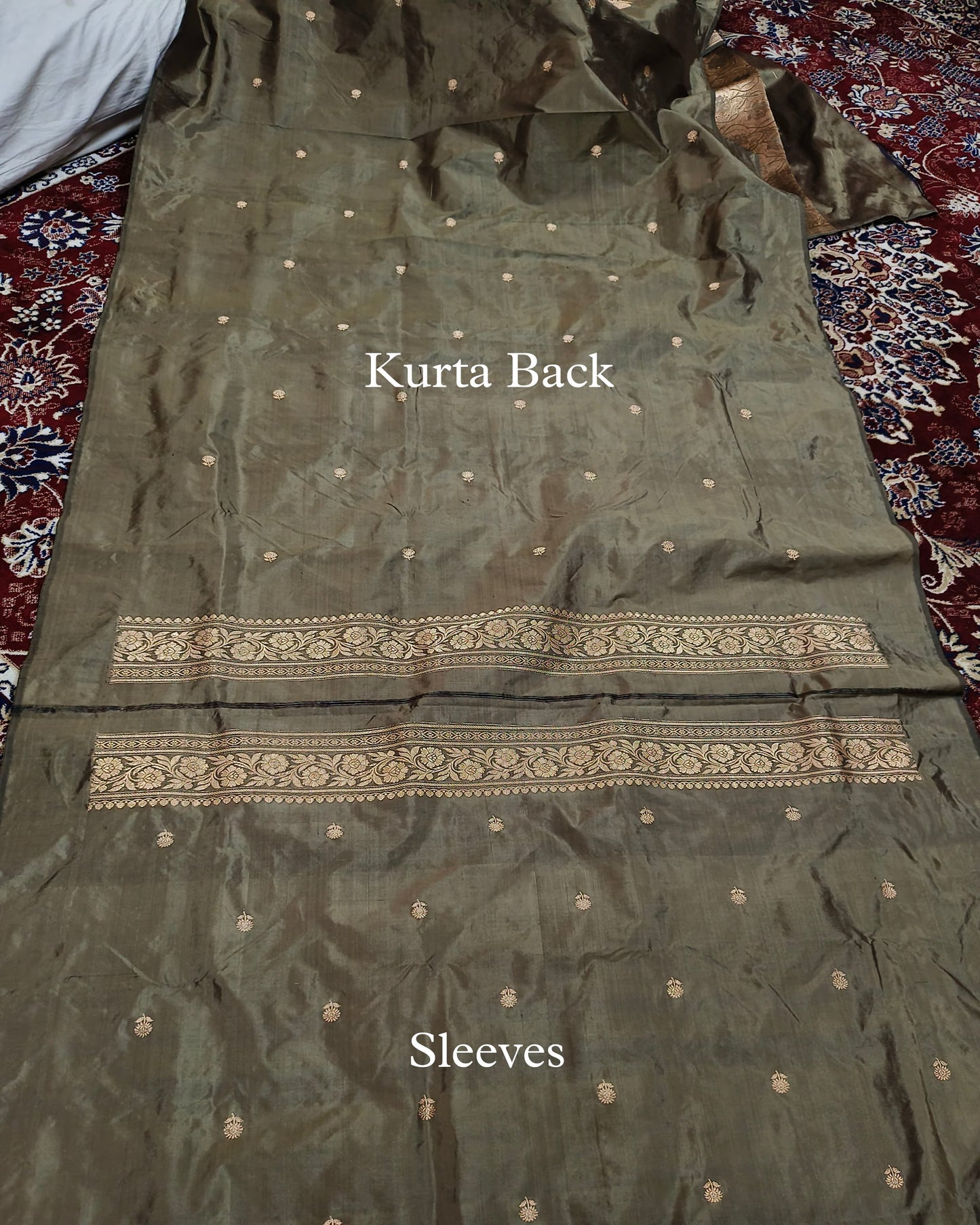 Hazel-Green Pure Katan Silk Banarasi Suit