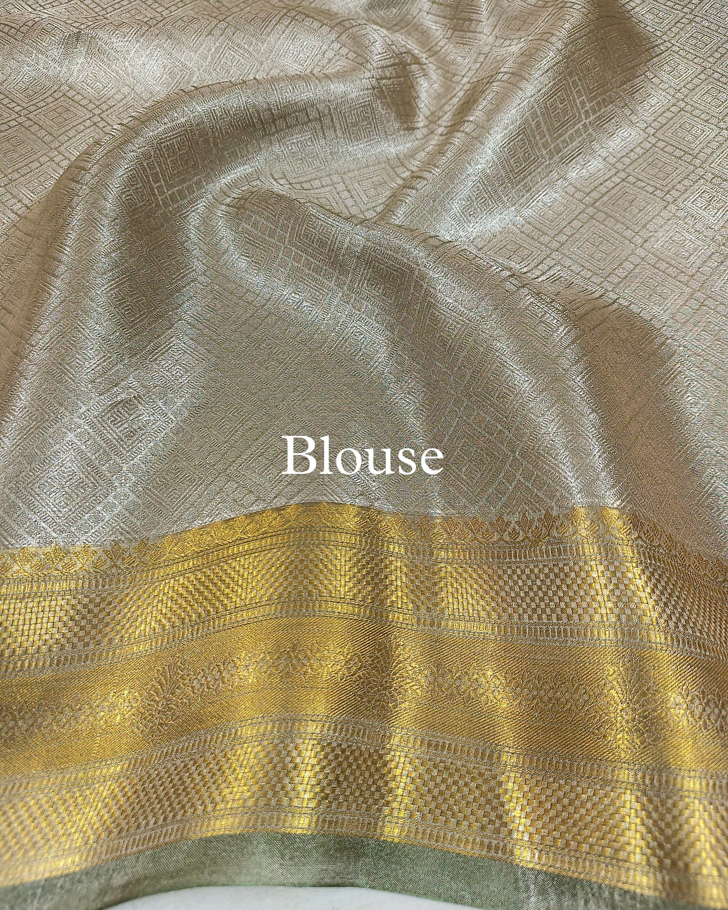 Hazel-Green Pure Tissue Silk Silver Tanchoi Brocade Banarasi Saree