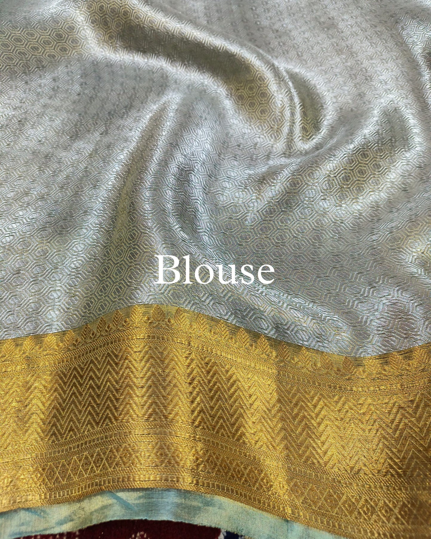 Mint-Green Pure Tissue Silk Silver Tanchoi Brocade Banarasi Saree