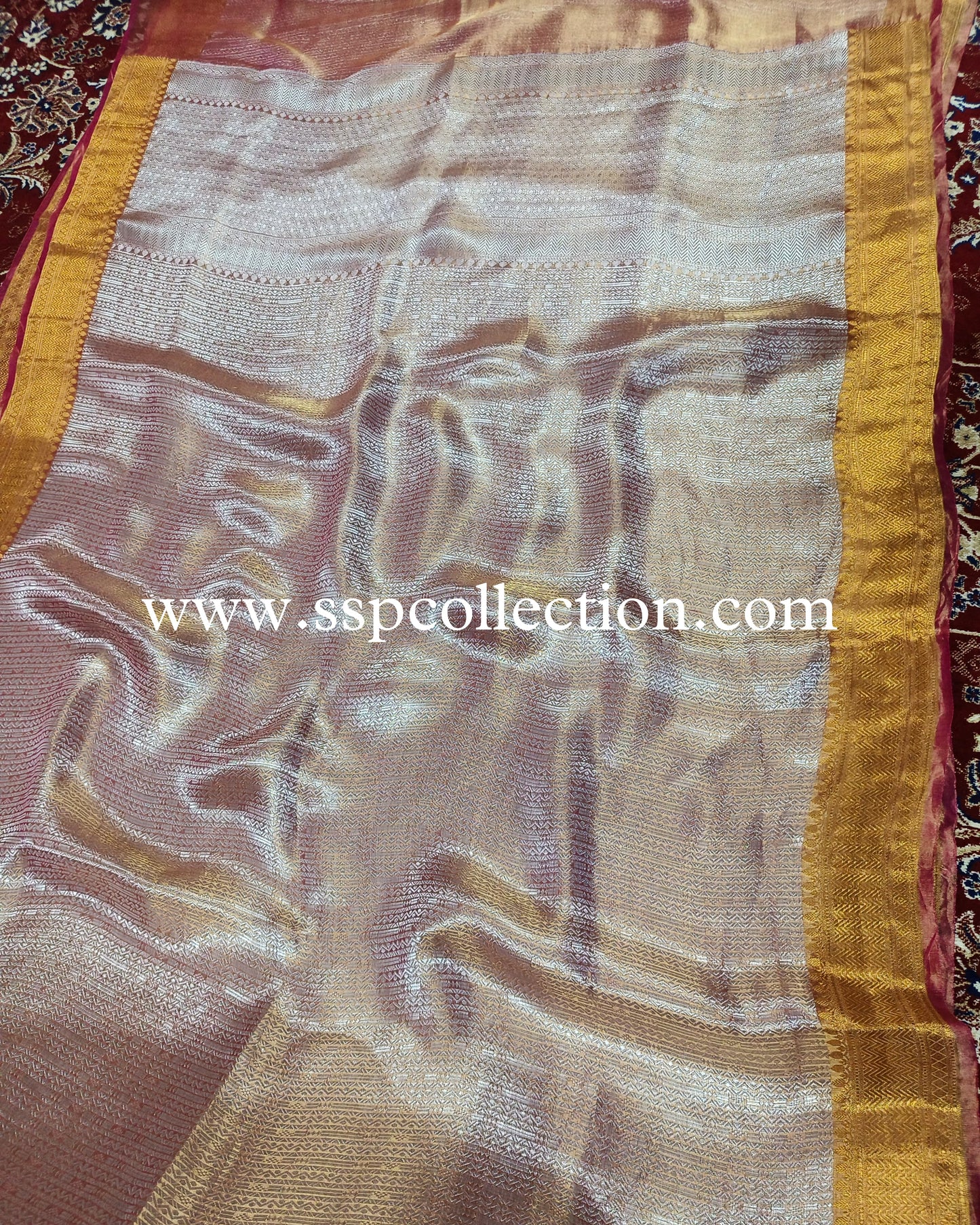 Pink Pure Tissue Silk Silver Tanchoi Brocade Banarasi Saree
