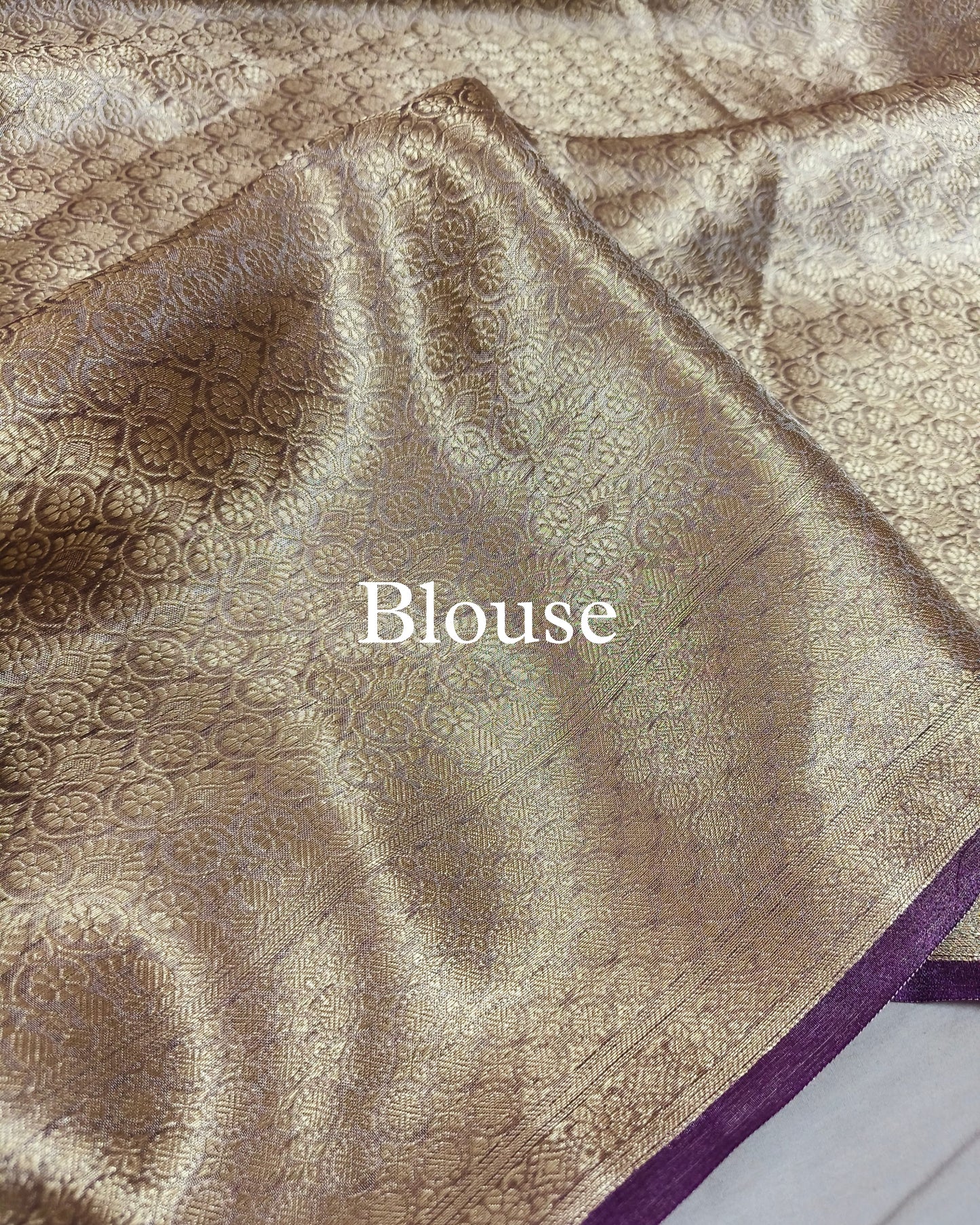 Purple Pure Tissue Silk Golden Tanchoi Brocade Banarasi Saree