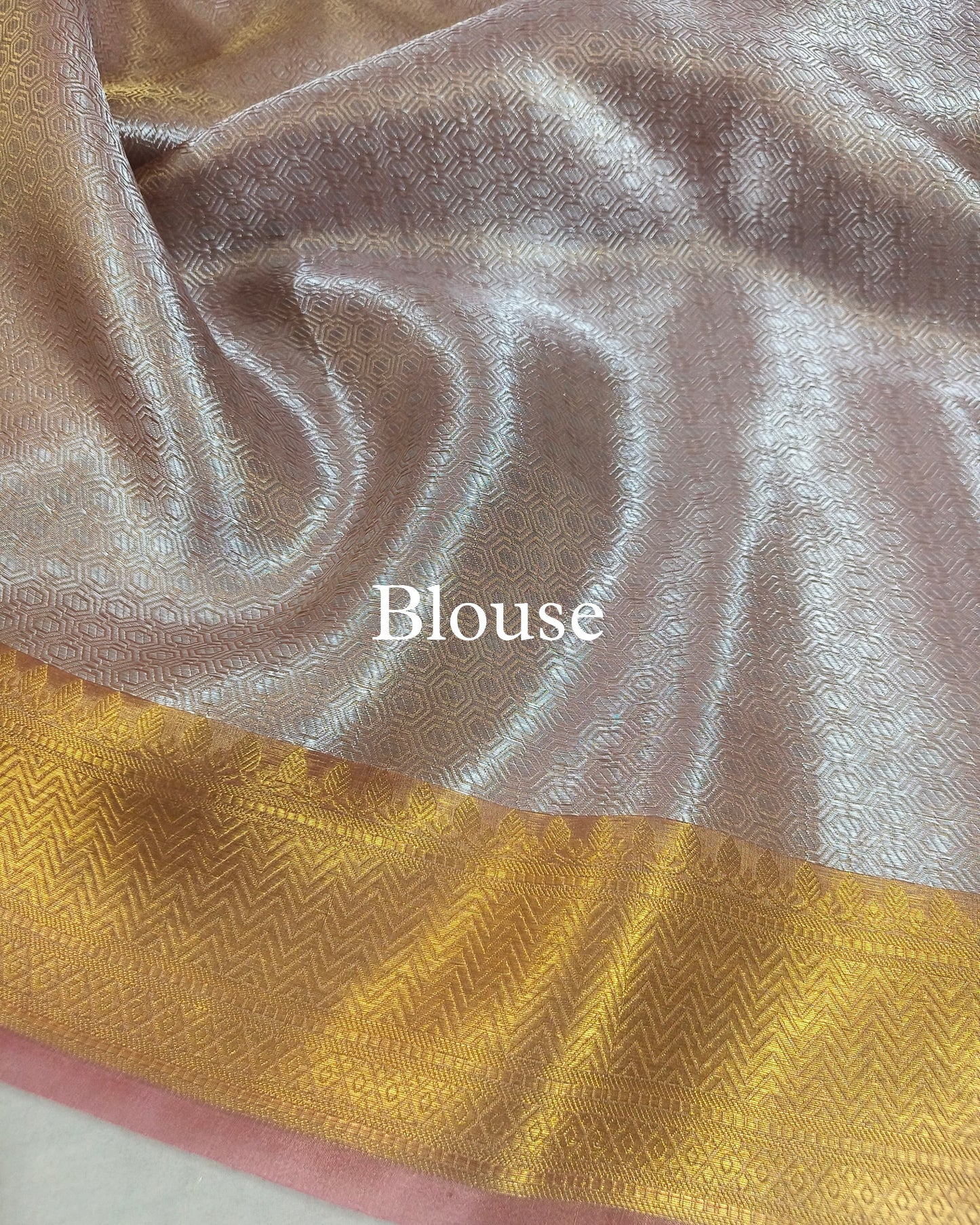 Onion-Pink Pure Tissue Silk Silver Tanchoi Brocade Banarasi Saree