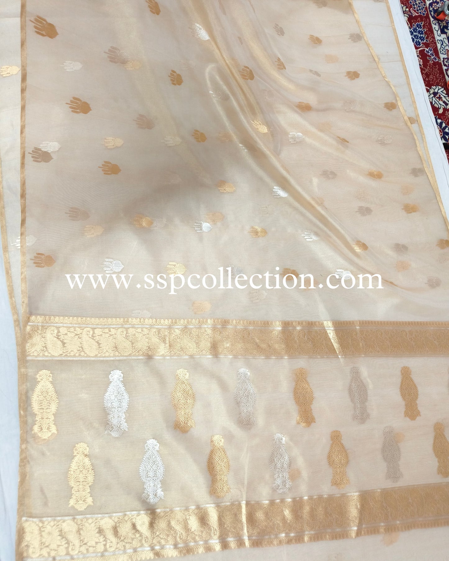 Gold Pure Tissue Silk Banarasi Saree