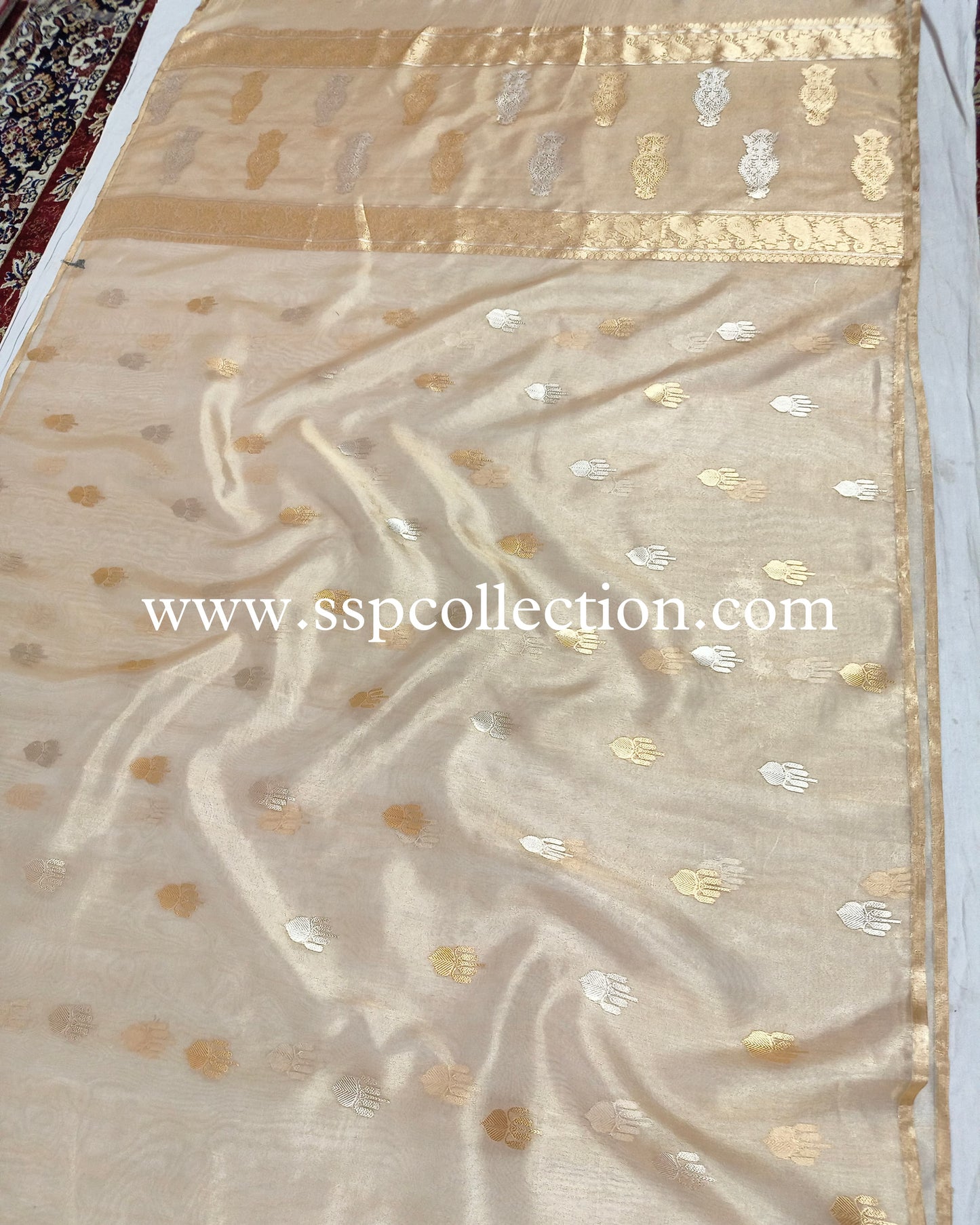 Gold Pure Tissue Silk Banarasi Saree