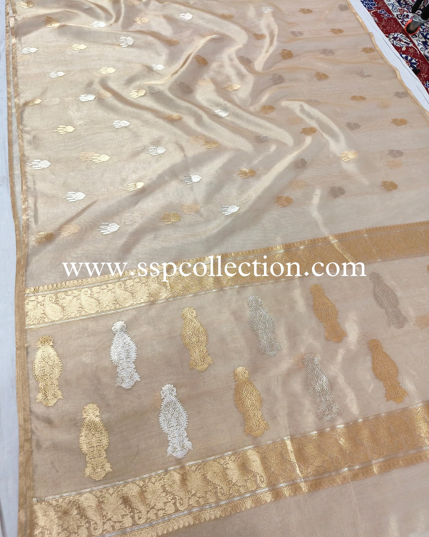 Gold Pure Tissue Silk Banarasi Saree