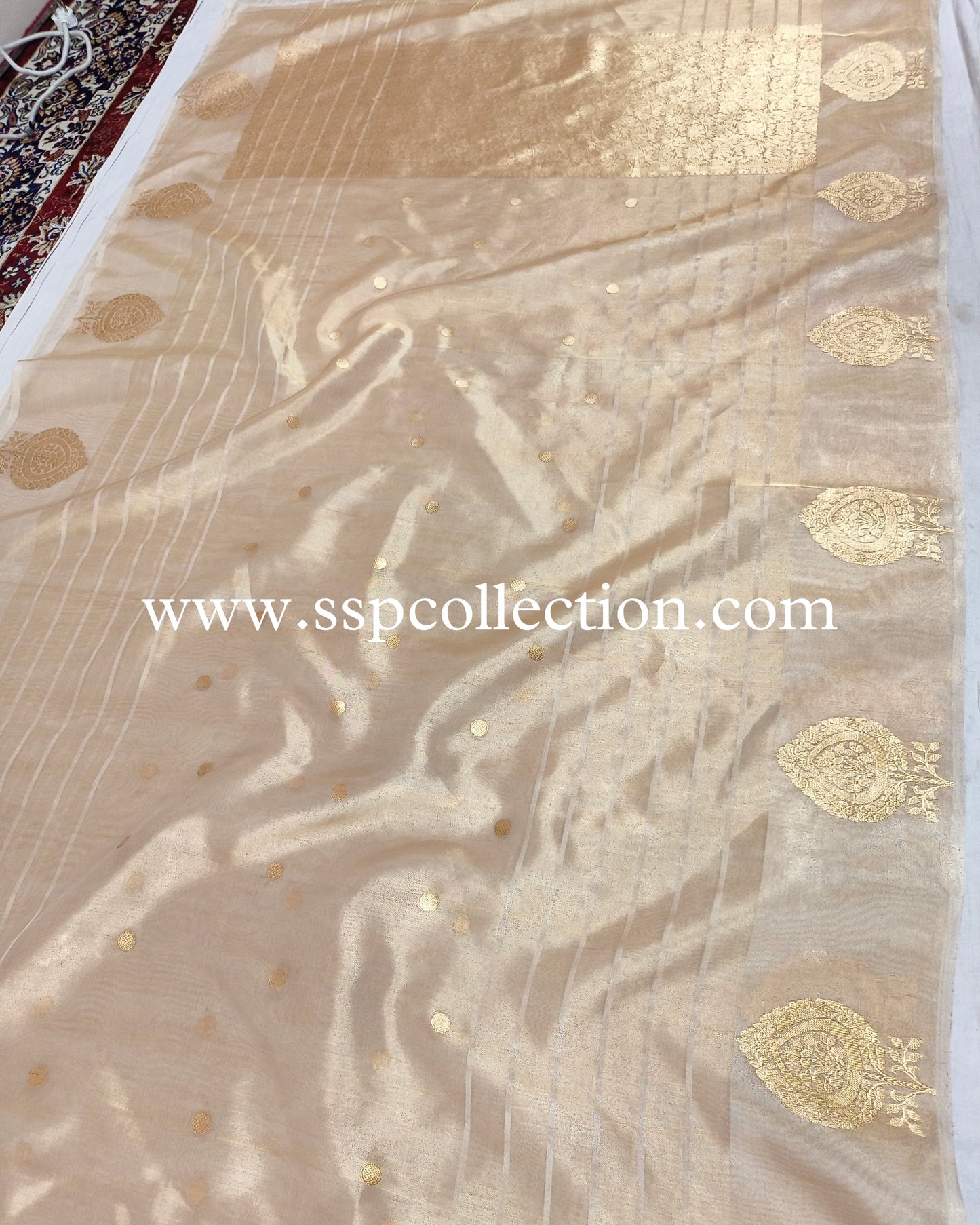 Gold Pure Tissue Silk Banarasi Saree