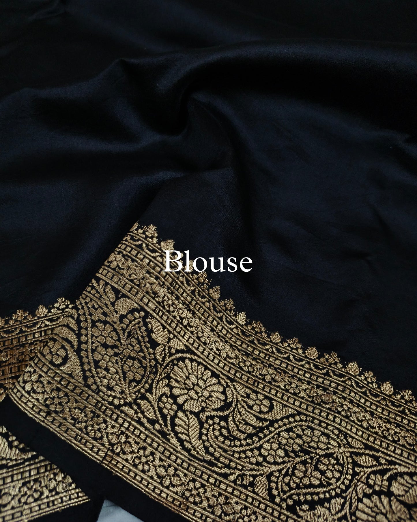 Black Pure Mango Silk Banarasi Saree