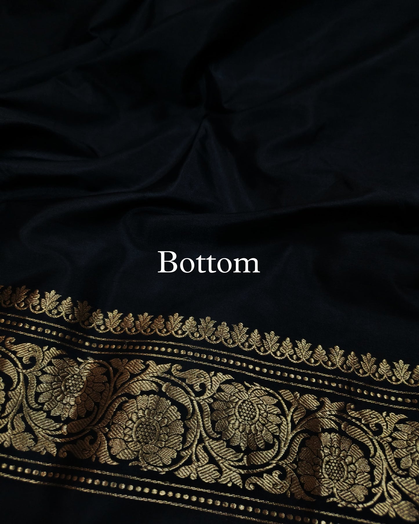 Black Pure Katan Silk Banarasi Suit