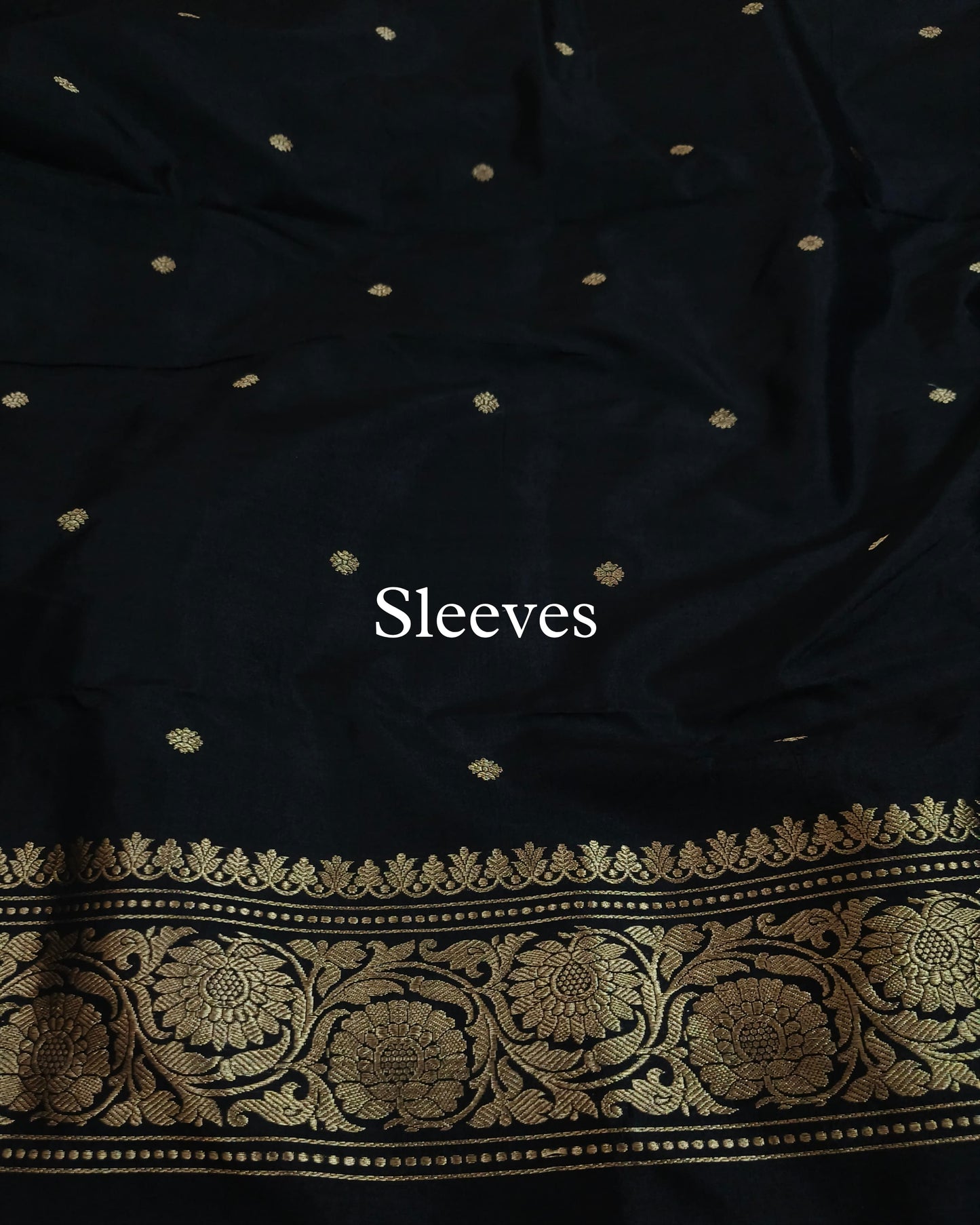 Black Pure Katan Silk Banarasi Suit