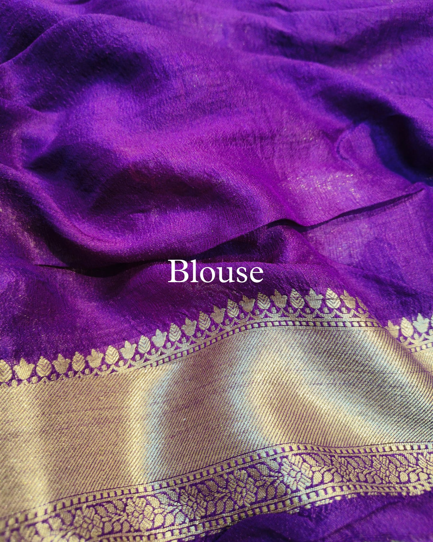 Purple Pure Tussar Georgette Banarasi Saree