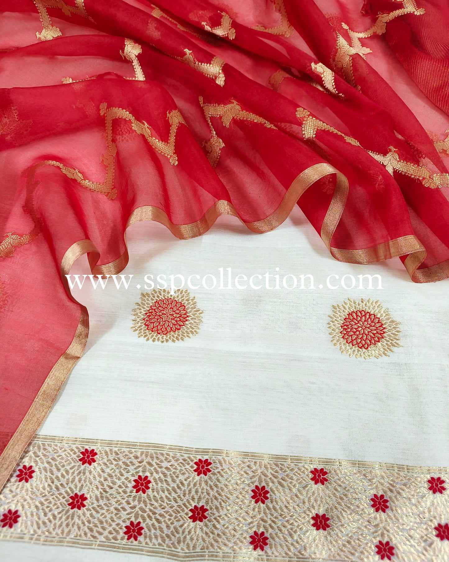 Contrast Handwoven Pure Banarasi Suit