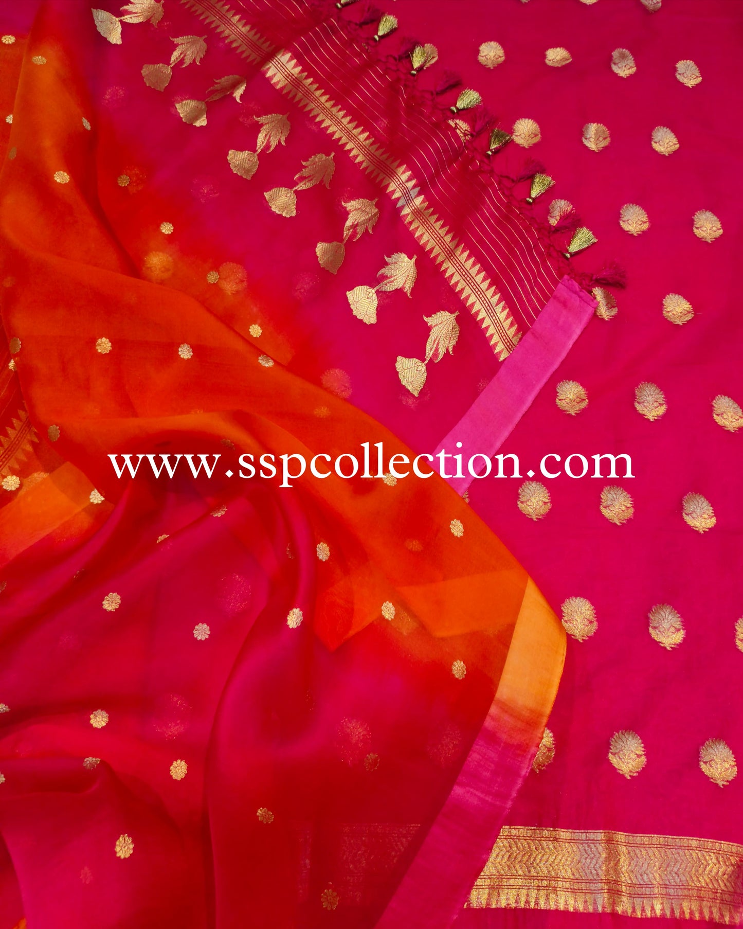 Ombrey-Dye Pure Kora Silk Banarasi Suit