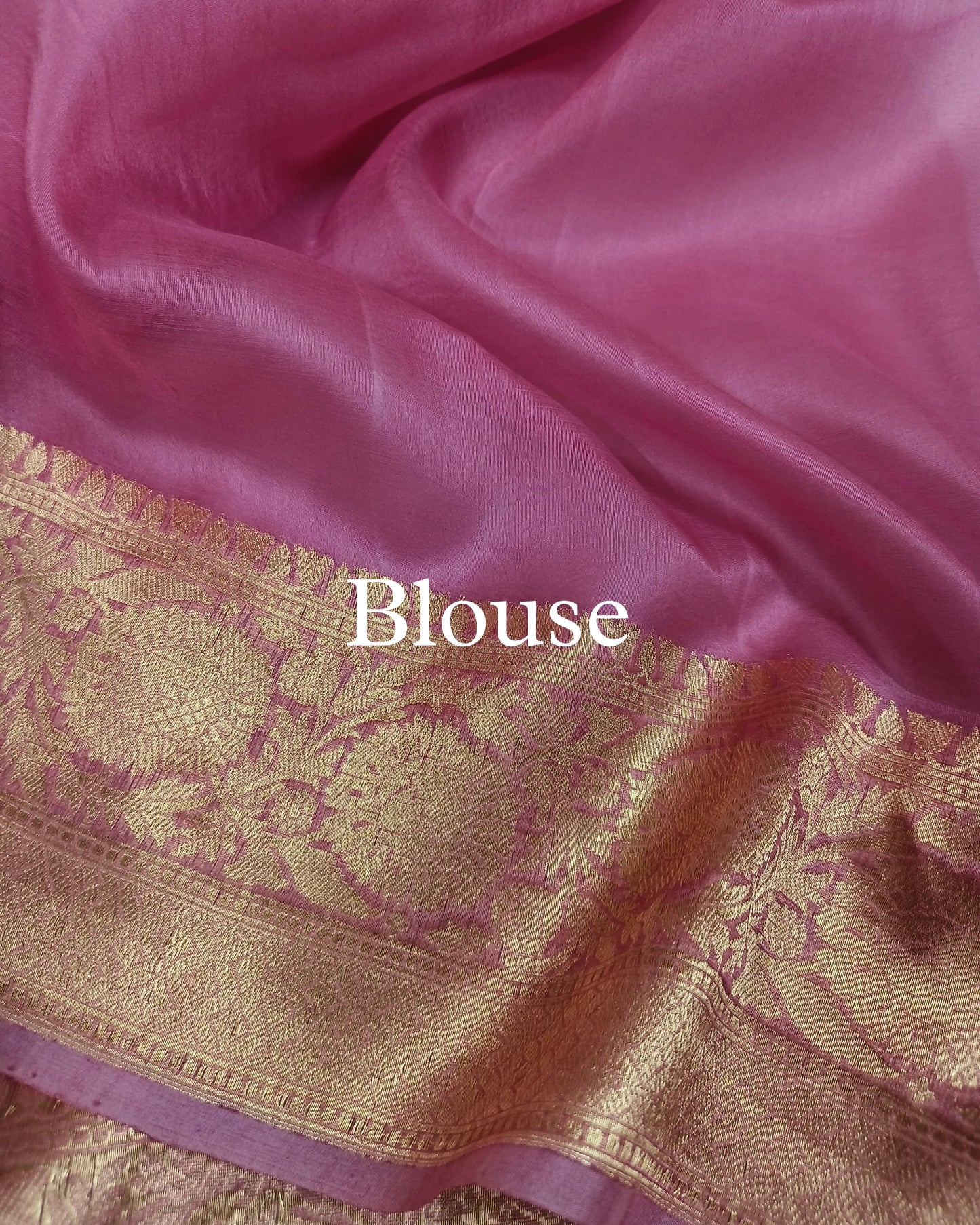 Turkish-Rose Pure Kora Silk Banarasi Saree