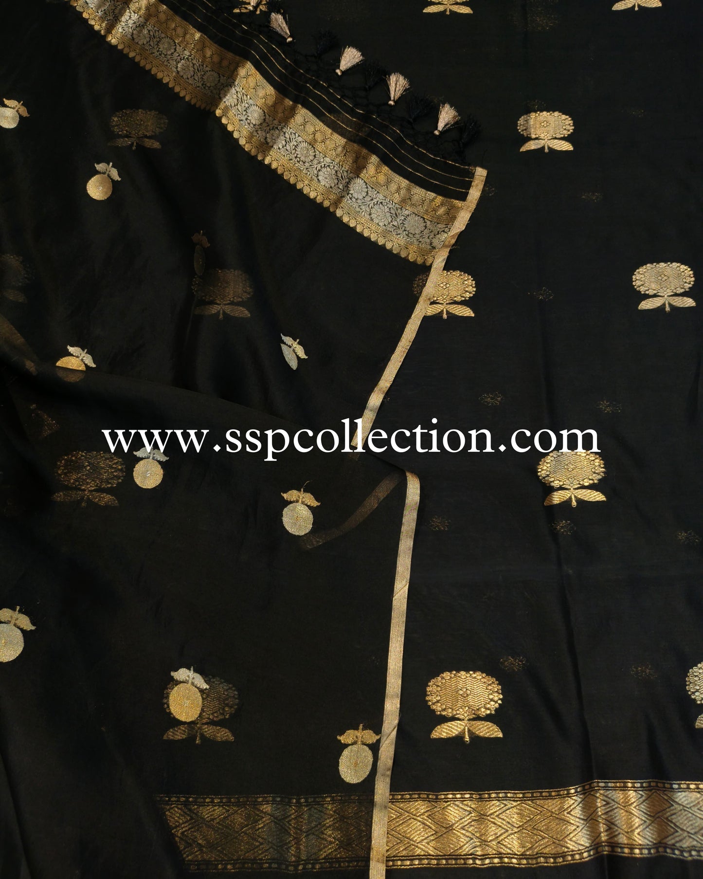 Black Pure Handwoven Banarasi Suit