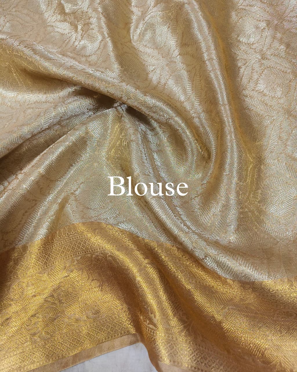 Gold Pure Tissue Silk Tanchoi Brocade Banarasi Saree