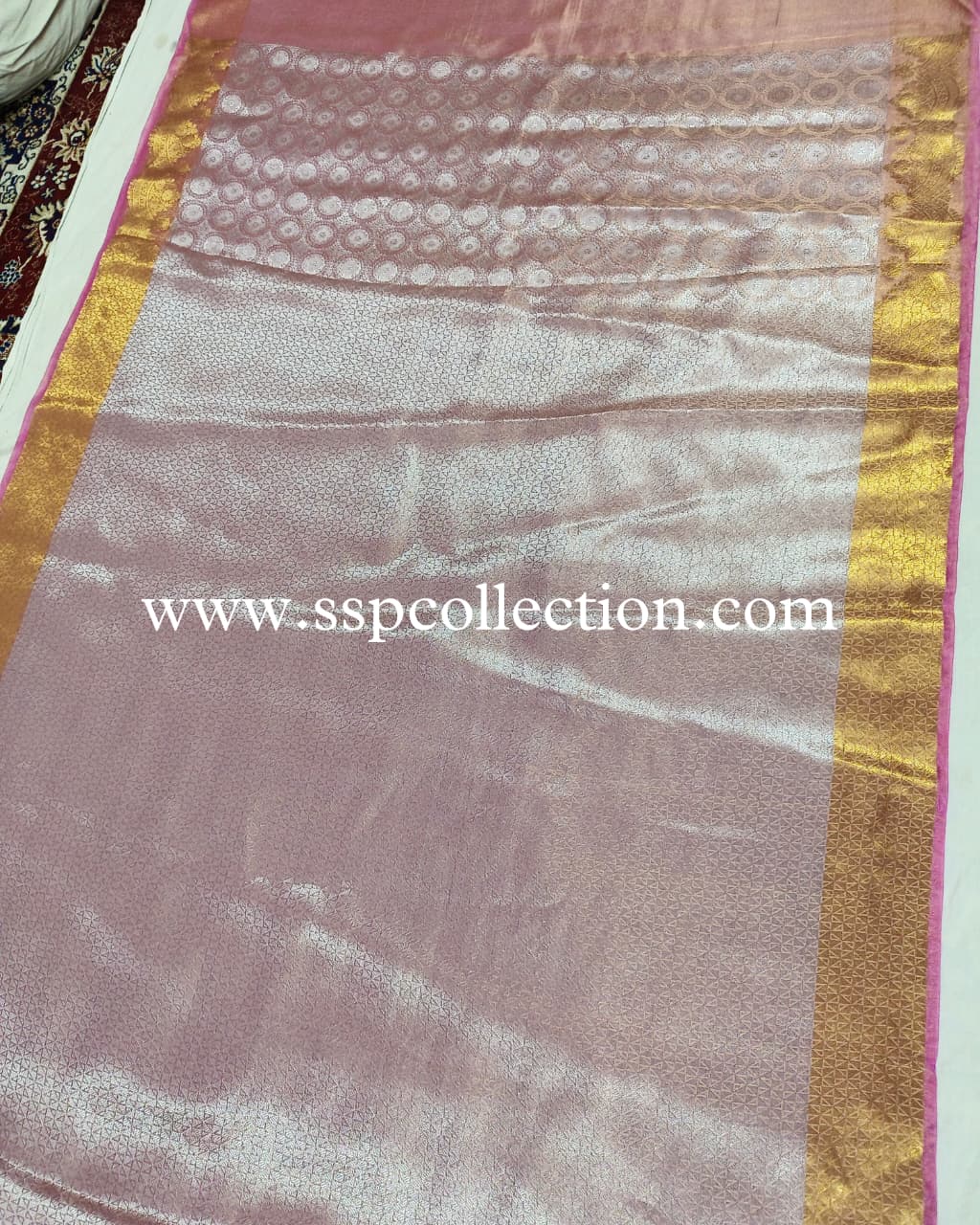 Pink Pure Tissue Silk Tanchoi Brocade Banarasi Saree